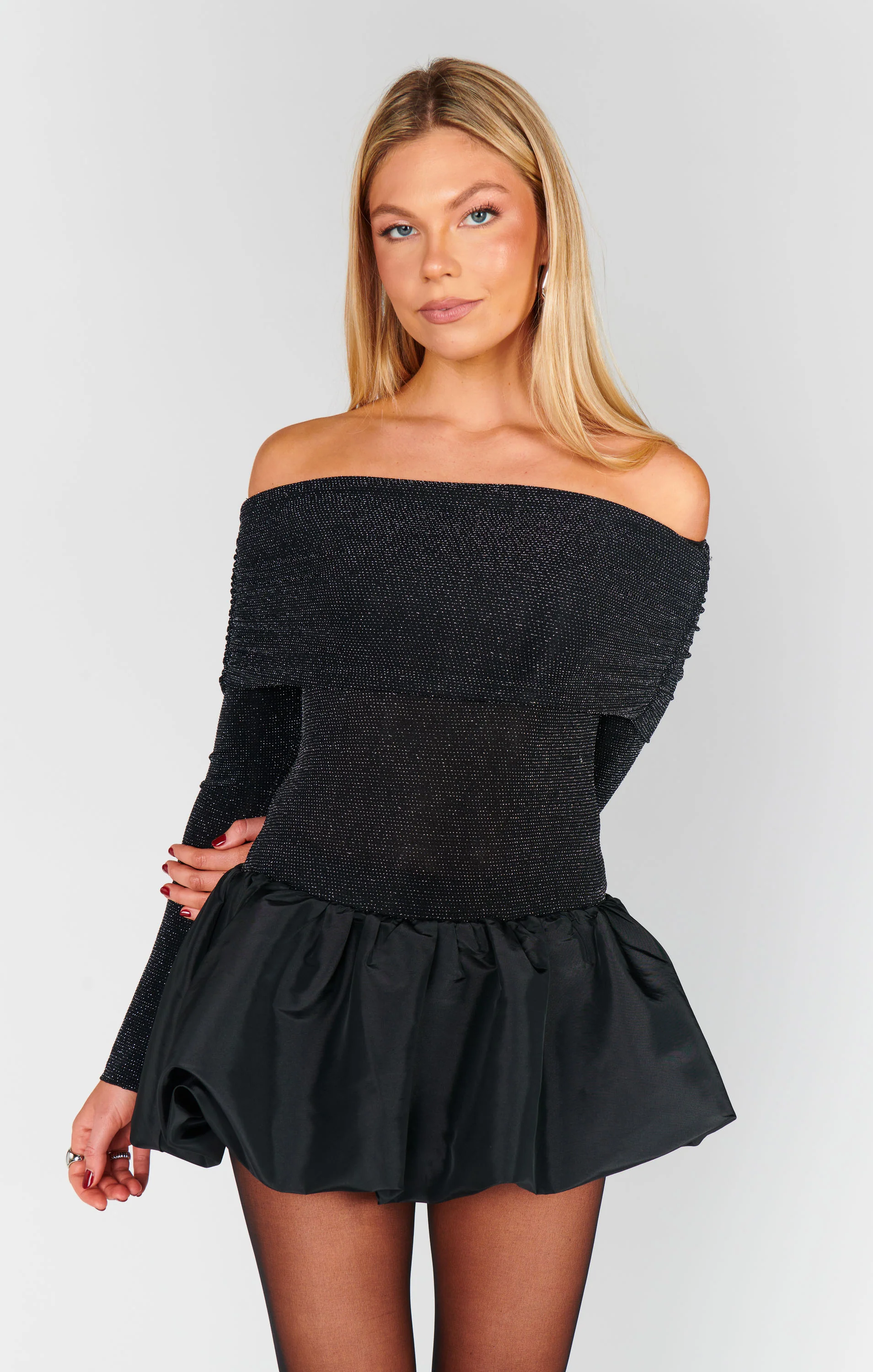 Charlize Mini Dress ~ Black Dancing Queen Shine - Image 5