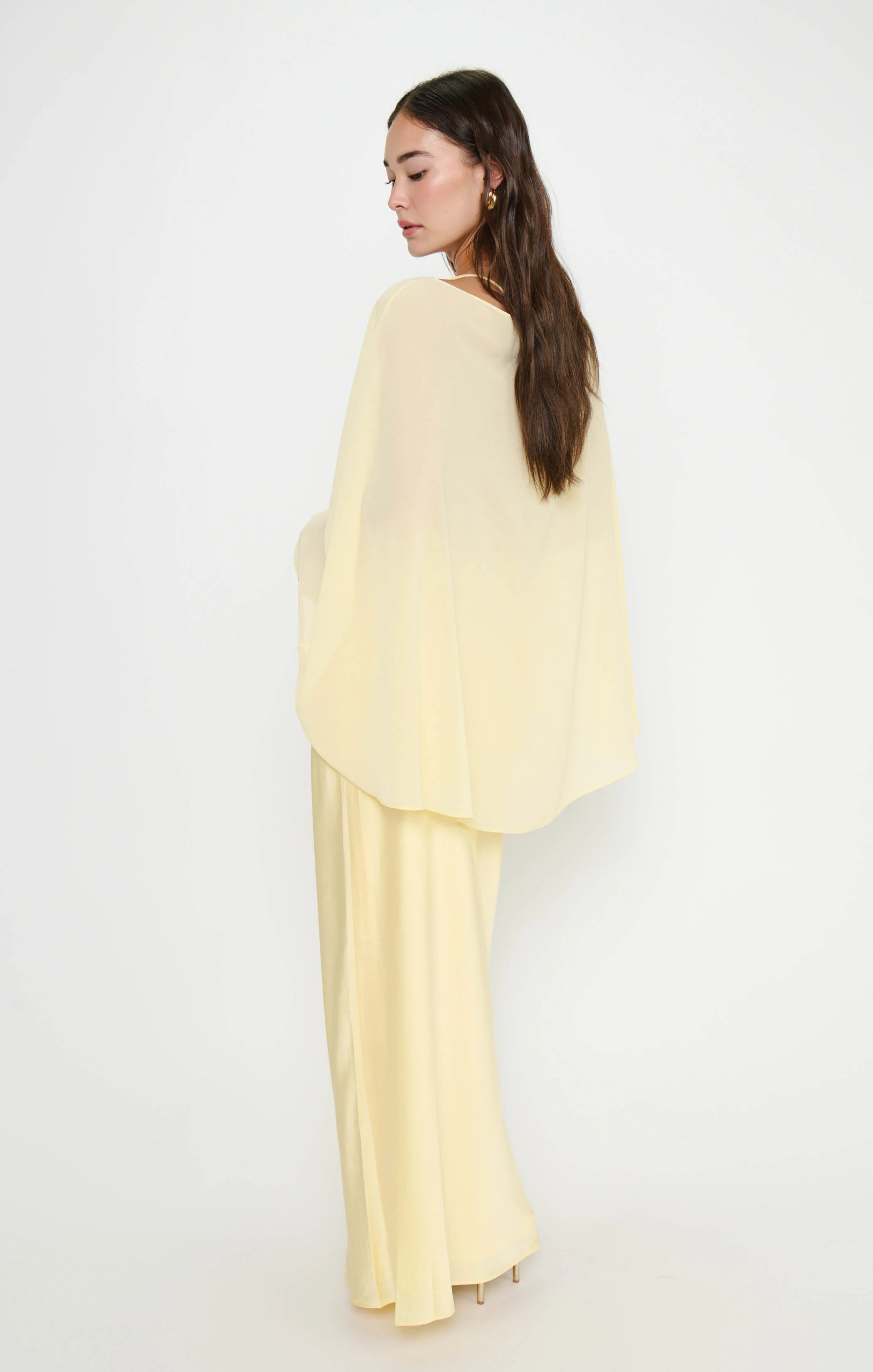 Cherish Cape ~ Pale Yellow Chiffon - Image 3