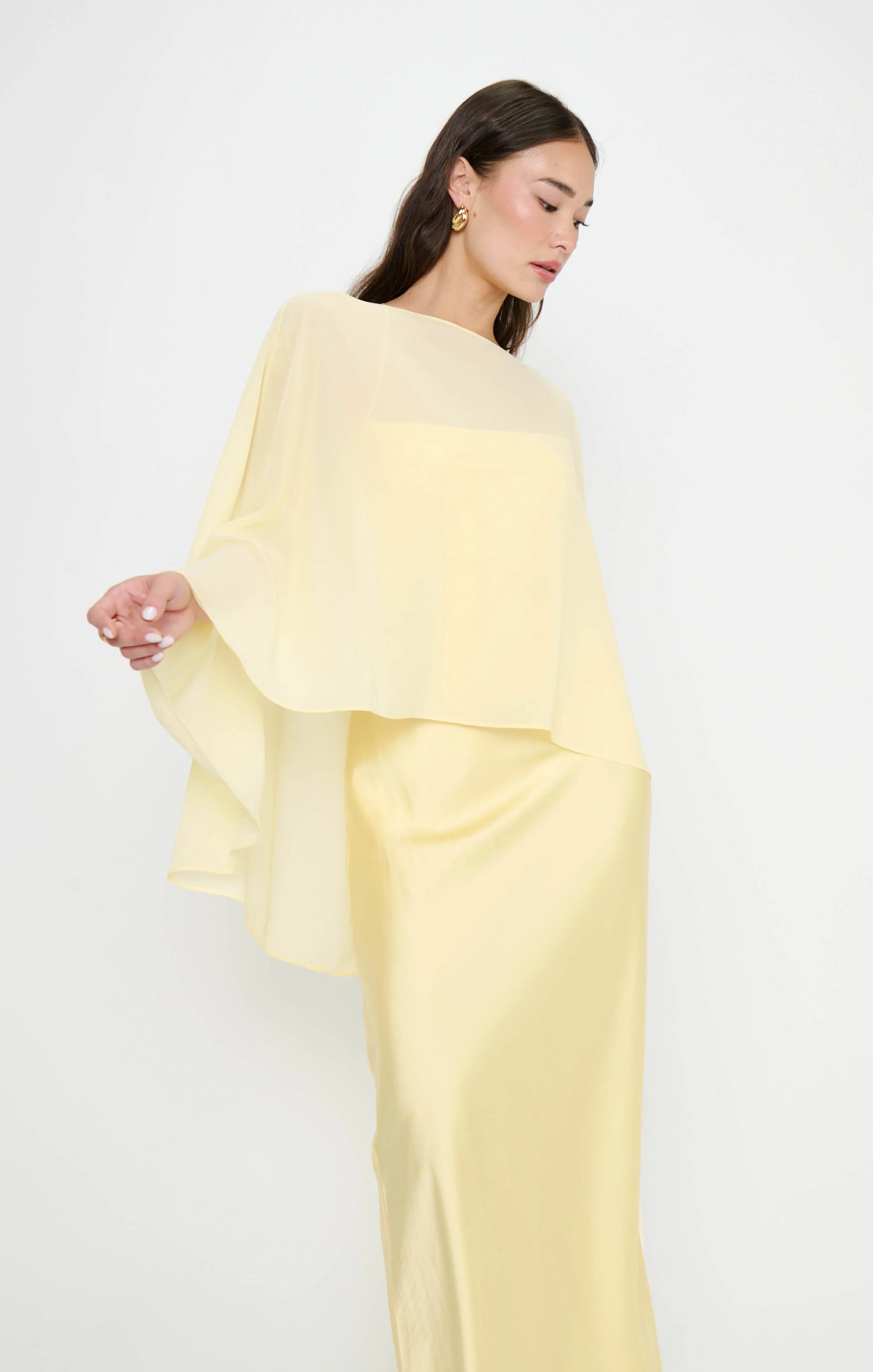 Cherish Cape ~ Pale Yellow Chiffon - Image 4
