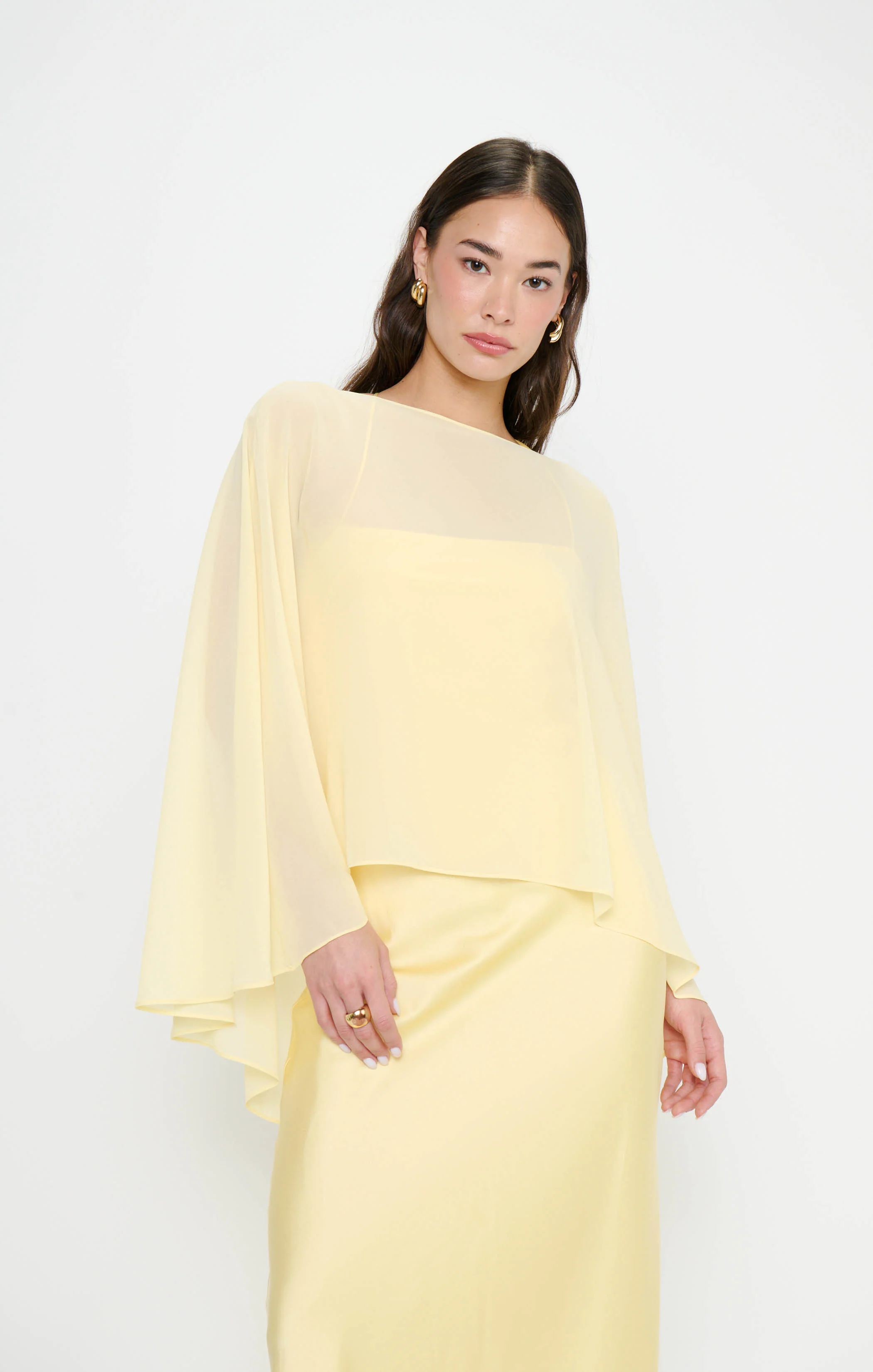 Cherish Cape ~ Pale Yellow Chiffon - Image 5