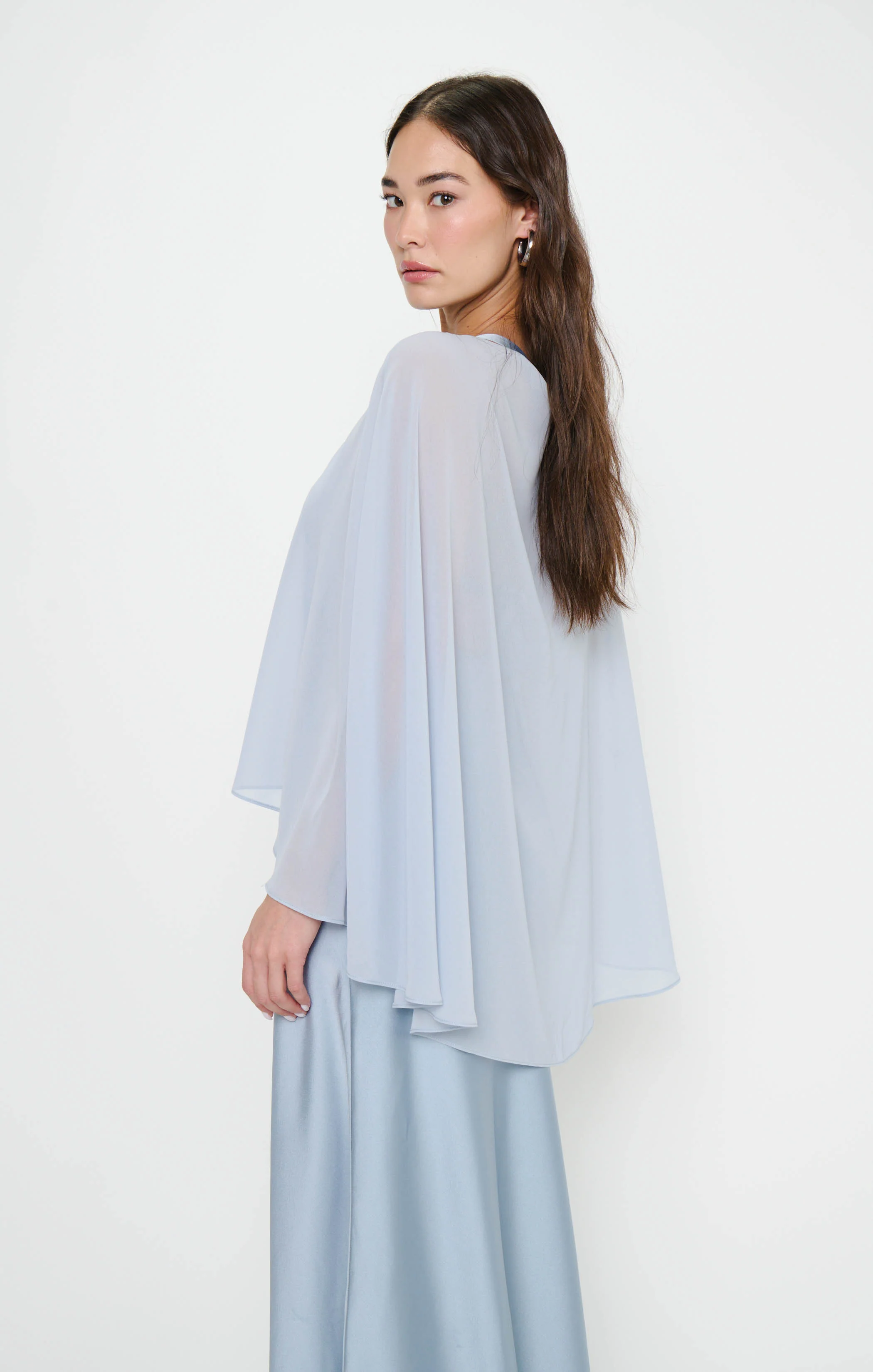 Cherish Cape ~ Steel Blue Chiffon - Image 5