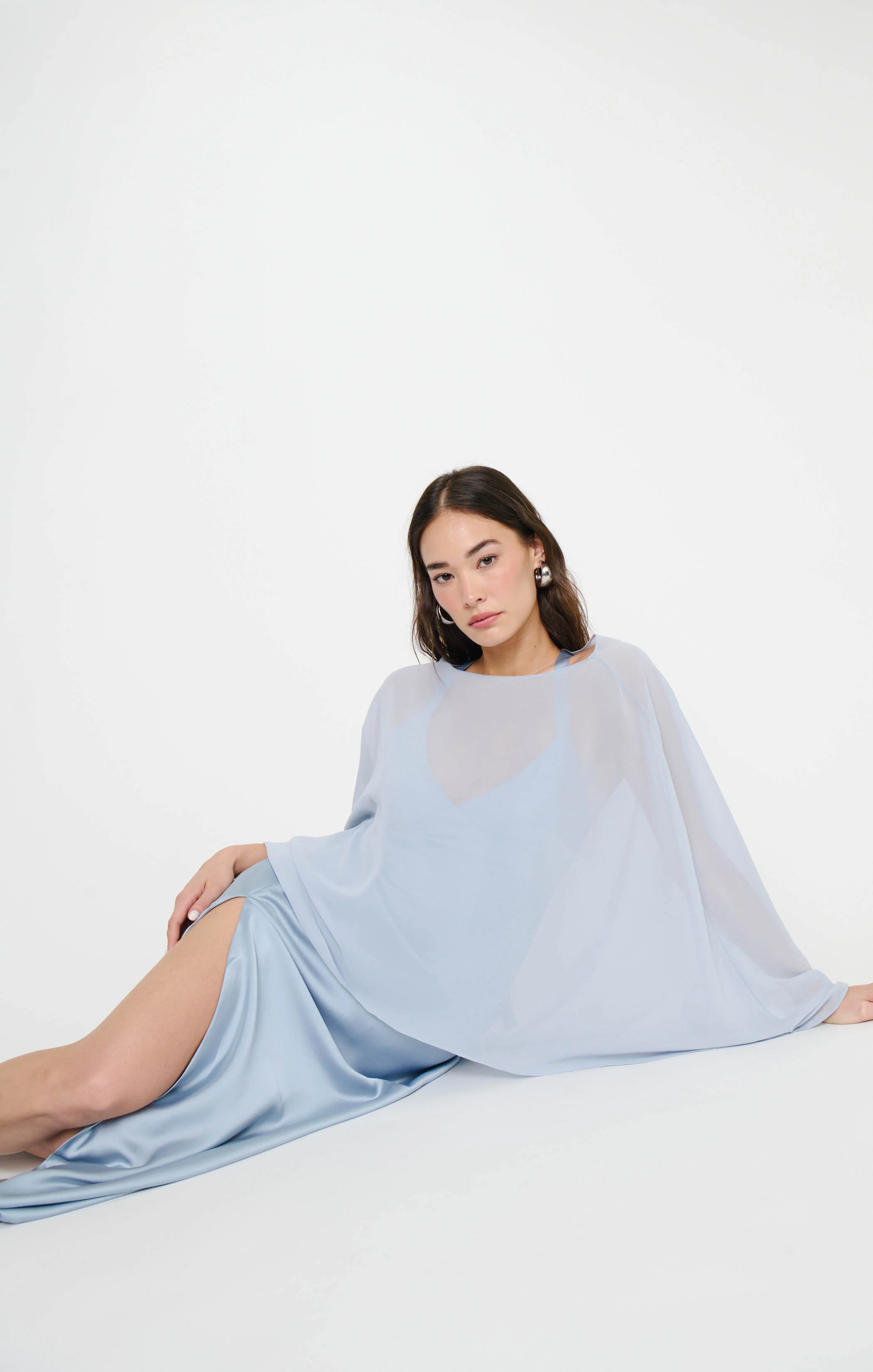 Cherish Cape ~ Steel Blue Chiffon - Image 6