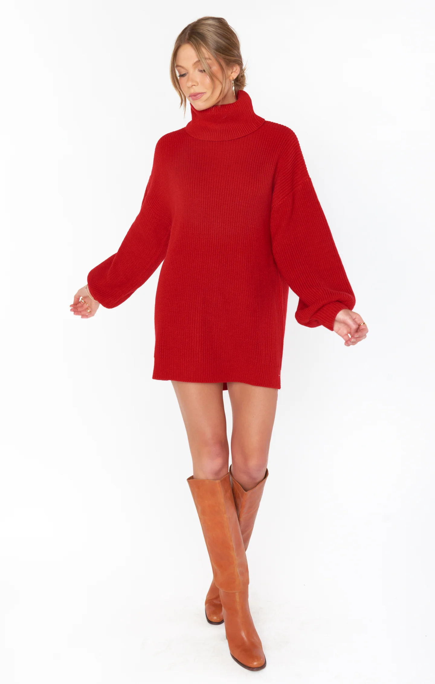 Chester Sweater Dress ~ Holly Red Knit - Image 3