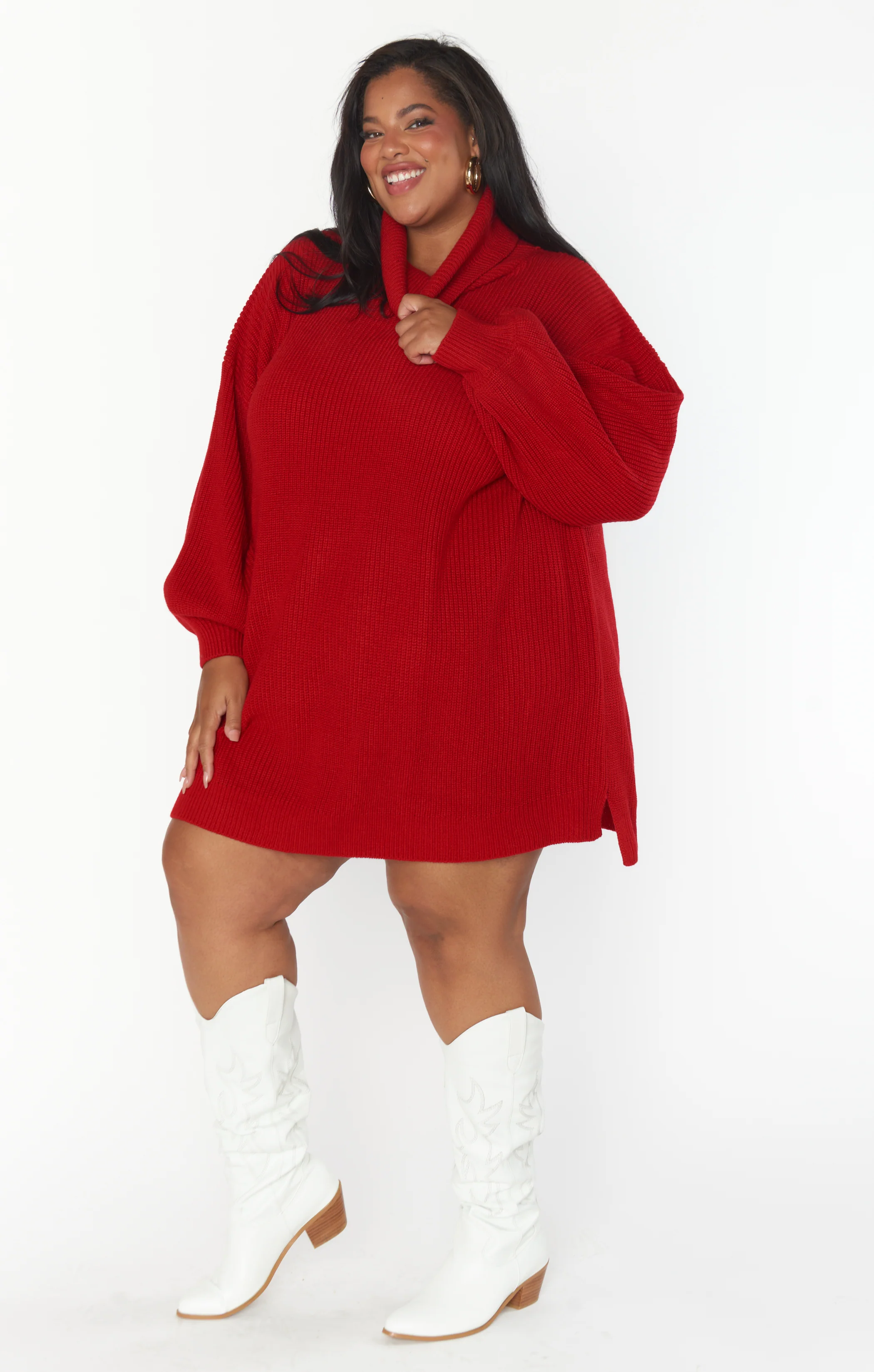 Chester Sweater Dress ~ Holly Red Knit - Image 4