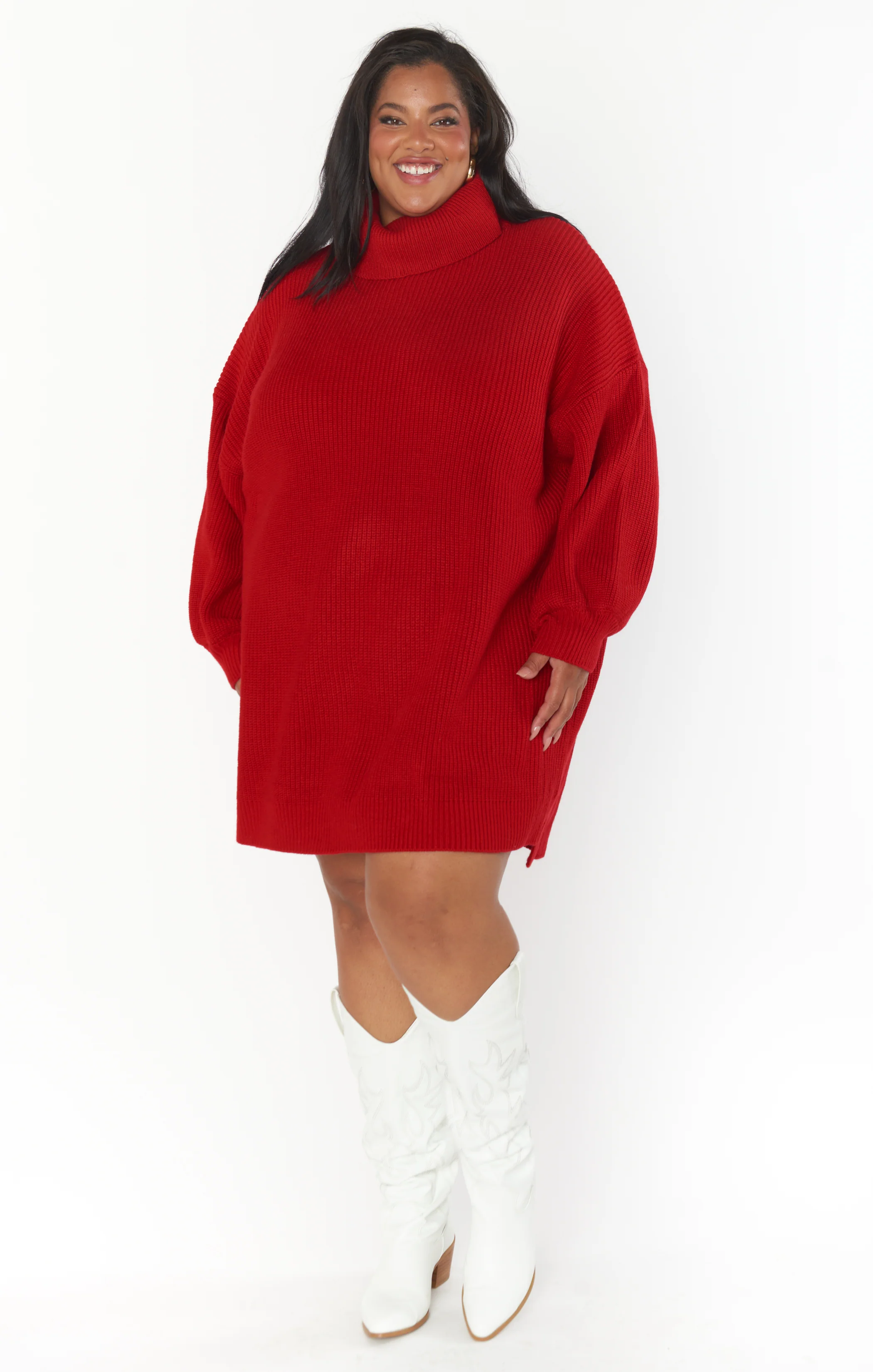 Chester Sweater Dress ~ Holly Red Knit - Image 7