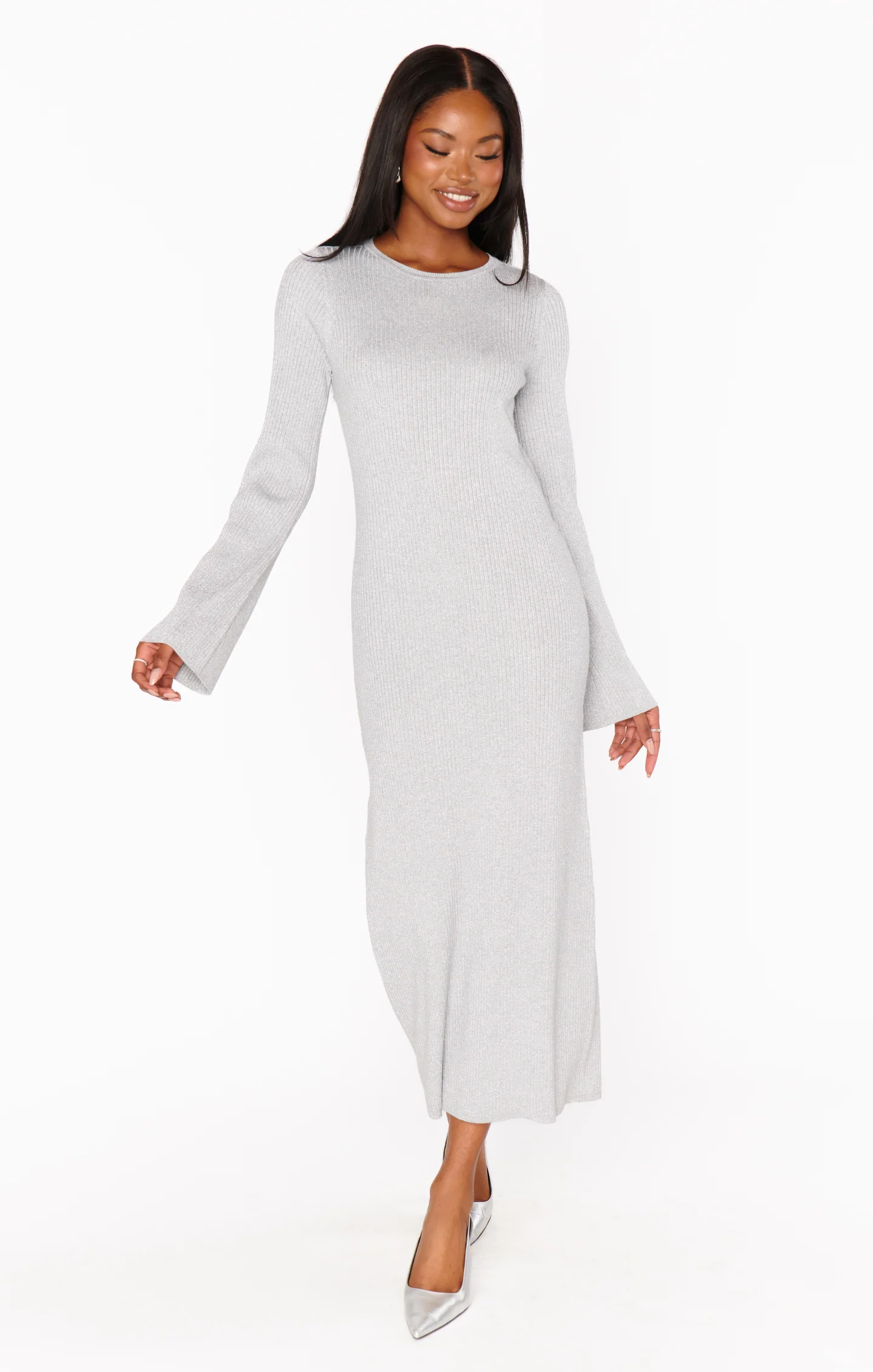 City Dress ~ Silver Shimmer Knit - Image 4