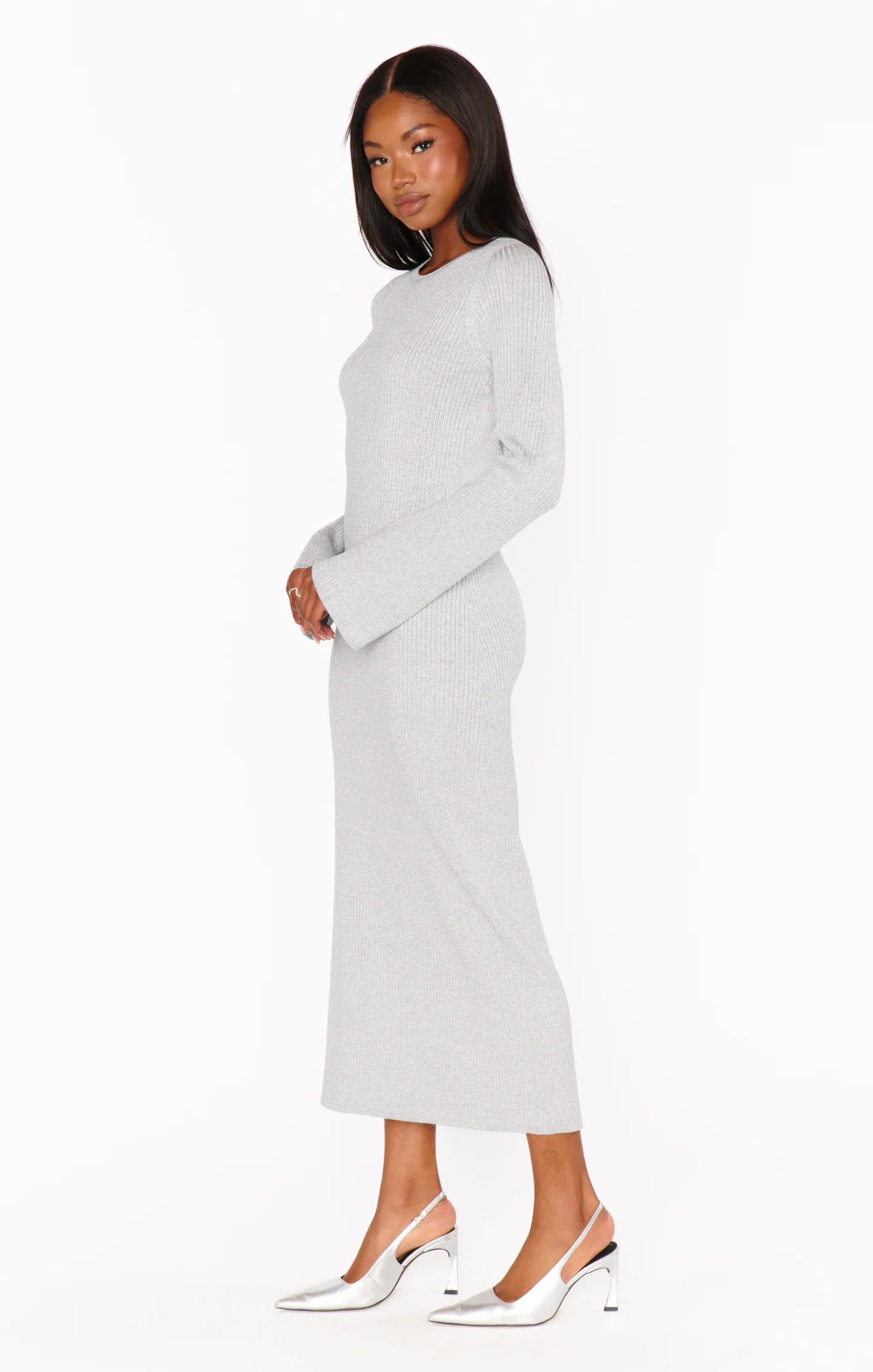 City Dress ~ Silver Shimmer Knit - Image 5
