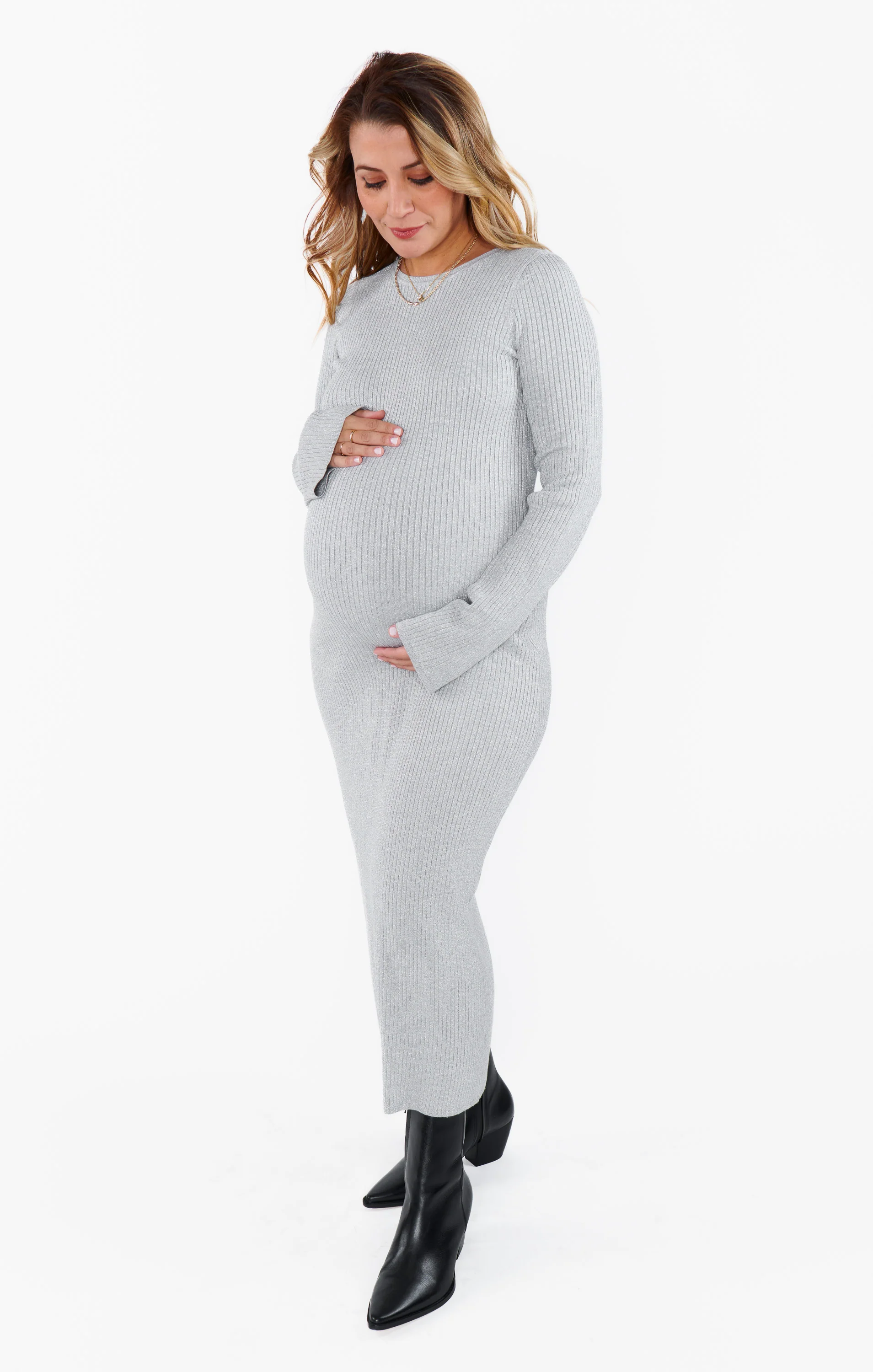 City Dress ~ Silver Shimmer Knit - Image 6