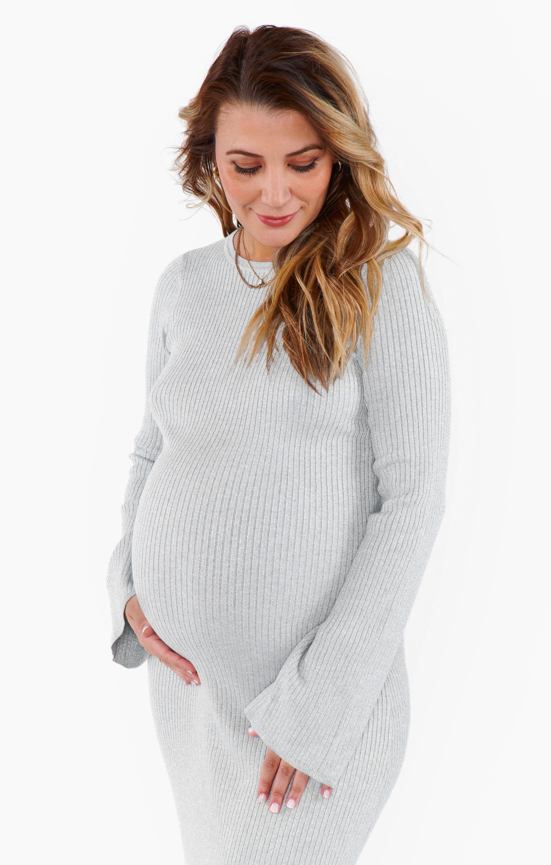 City Dress ~ Silver Shimmer Knit - Image 8