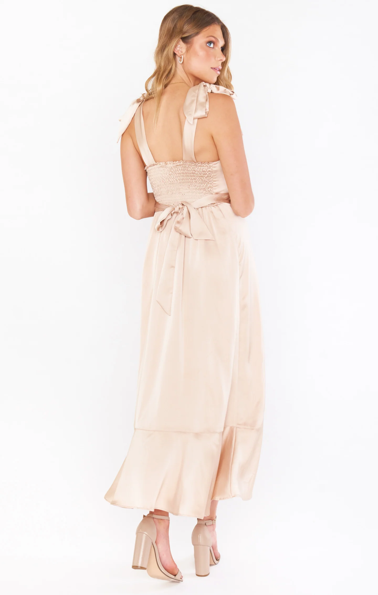 Claire Midi Dress ~ Champagne Luxe Satin - Image 11