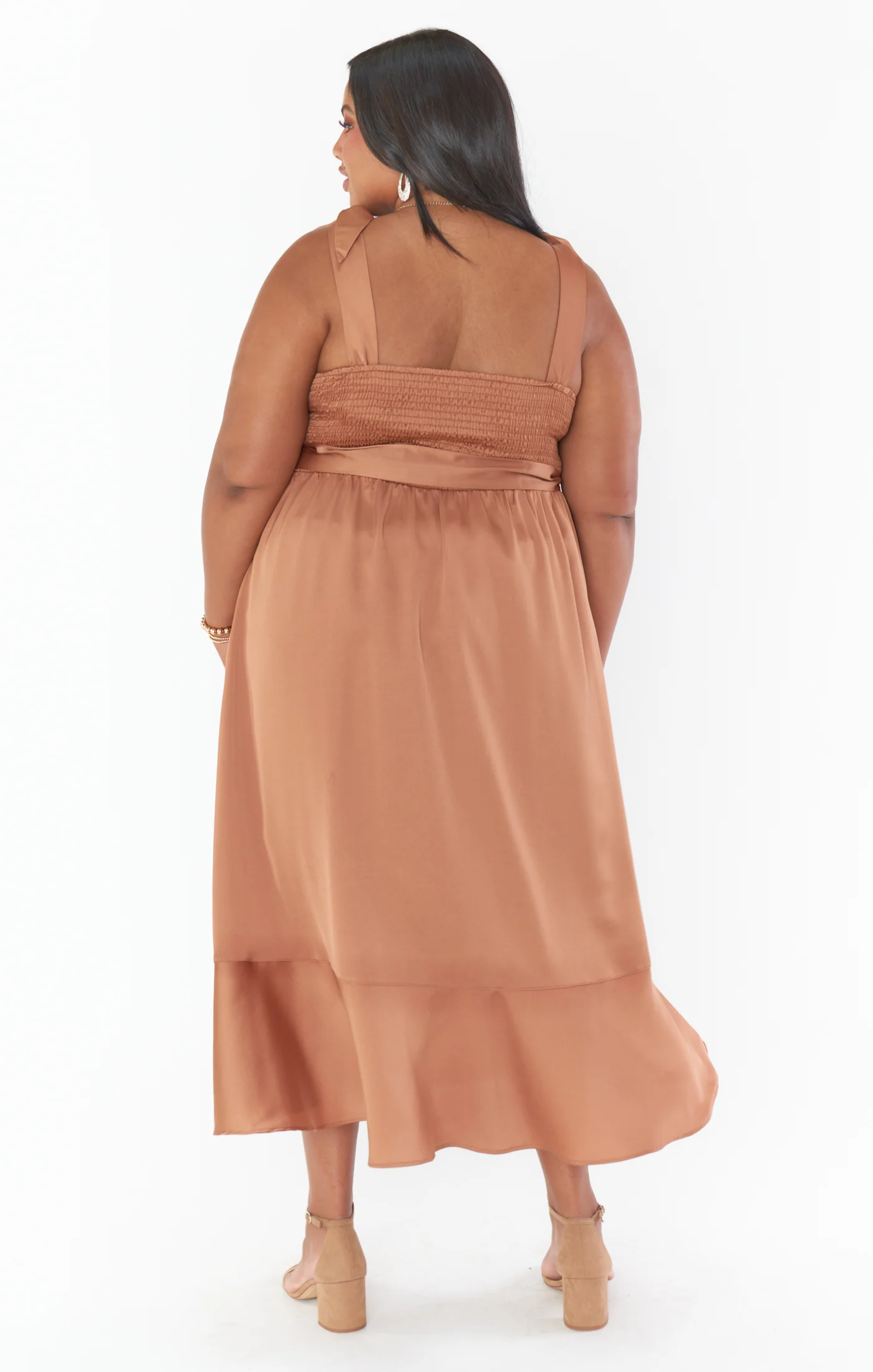 Claire Midi Dress ~ Copper Luxe Satin - Image 15