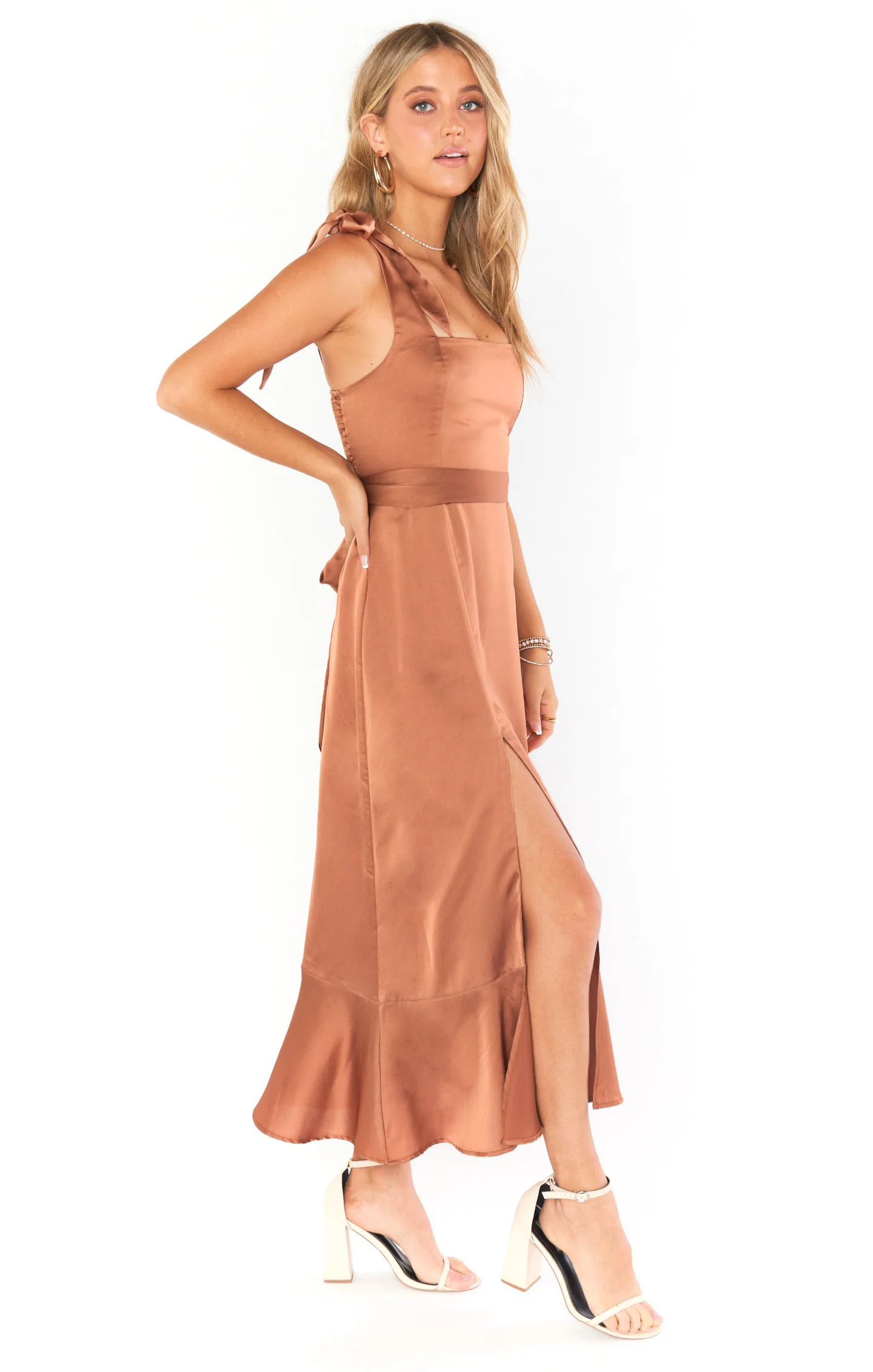 Claire Midi Dress ~ Copper Luxe Satin - Image 7