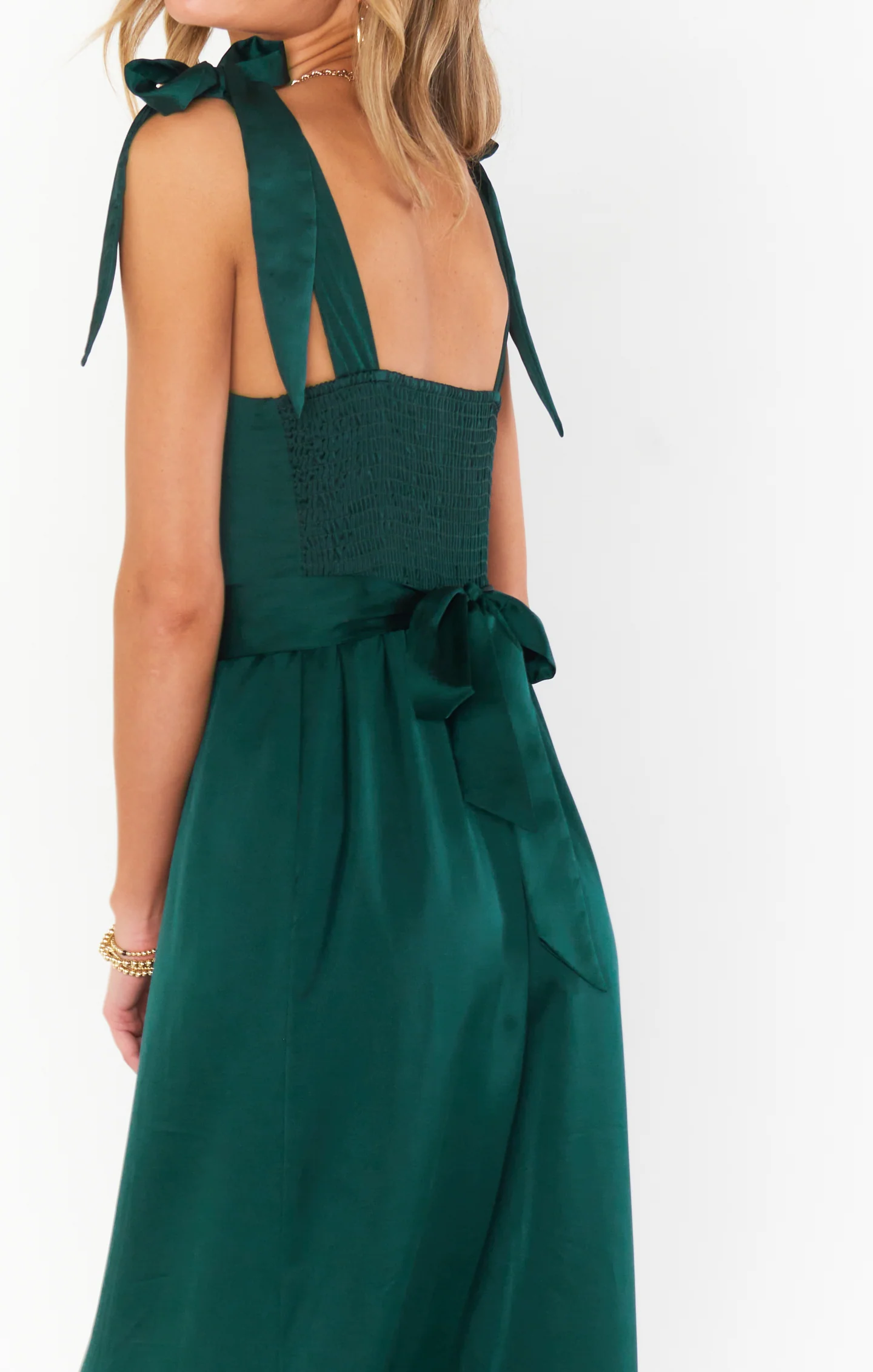 Claire Midi Dress ~ Deep Emerald Luxe Satin - Image 5