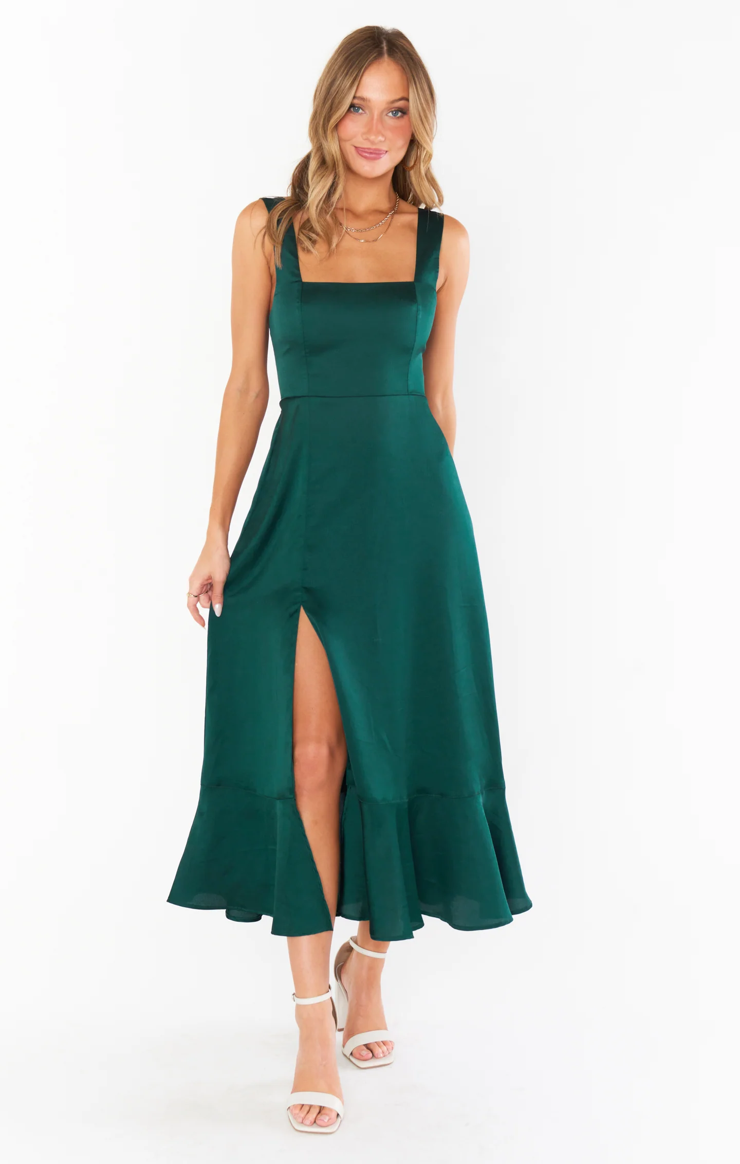 Claire Midi Dress ~ Deep Emerald Luxe Satin - Image 7