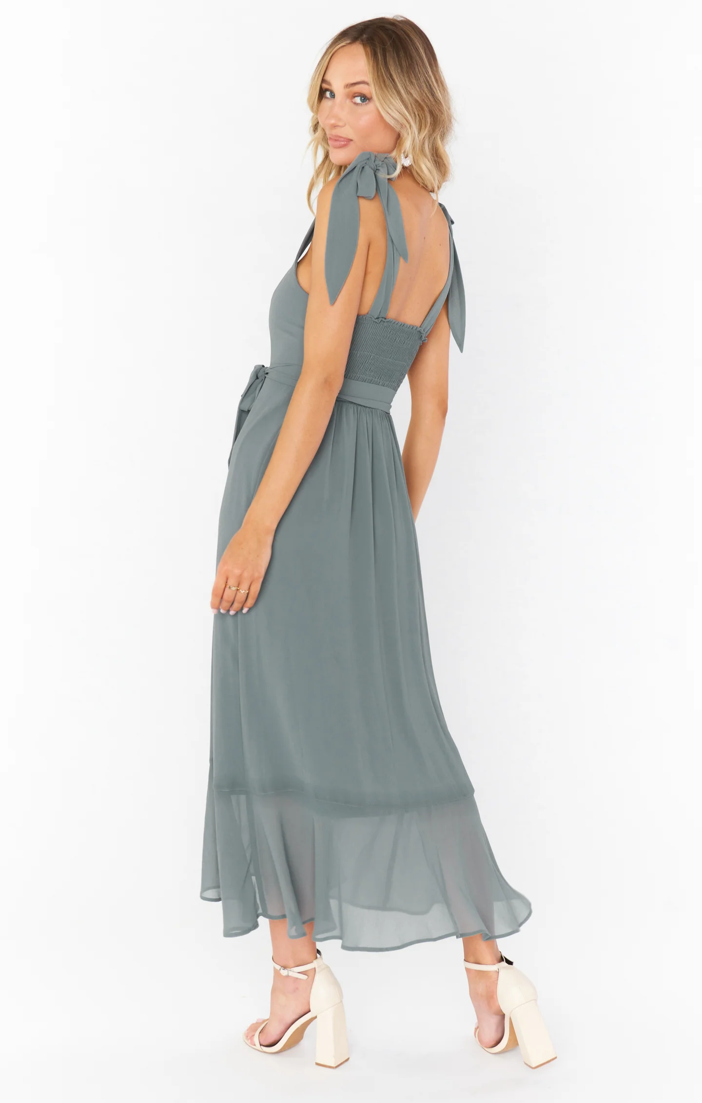 Claire Midi Dress ~ Deep Sage Chiffon - Image 10