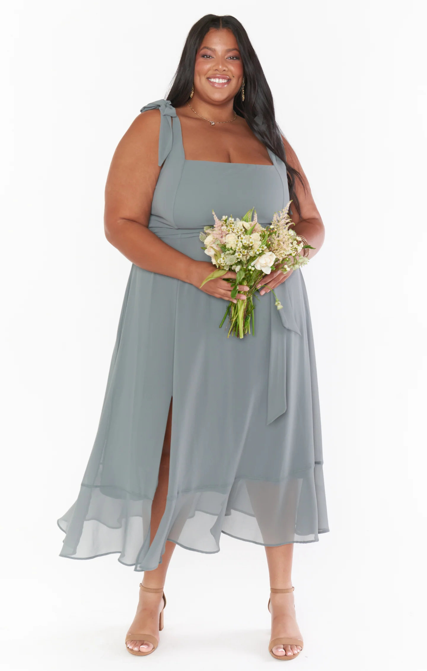Claire Midi Dress ~ Deep Sage Chiffon - Image 11