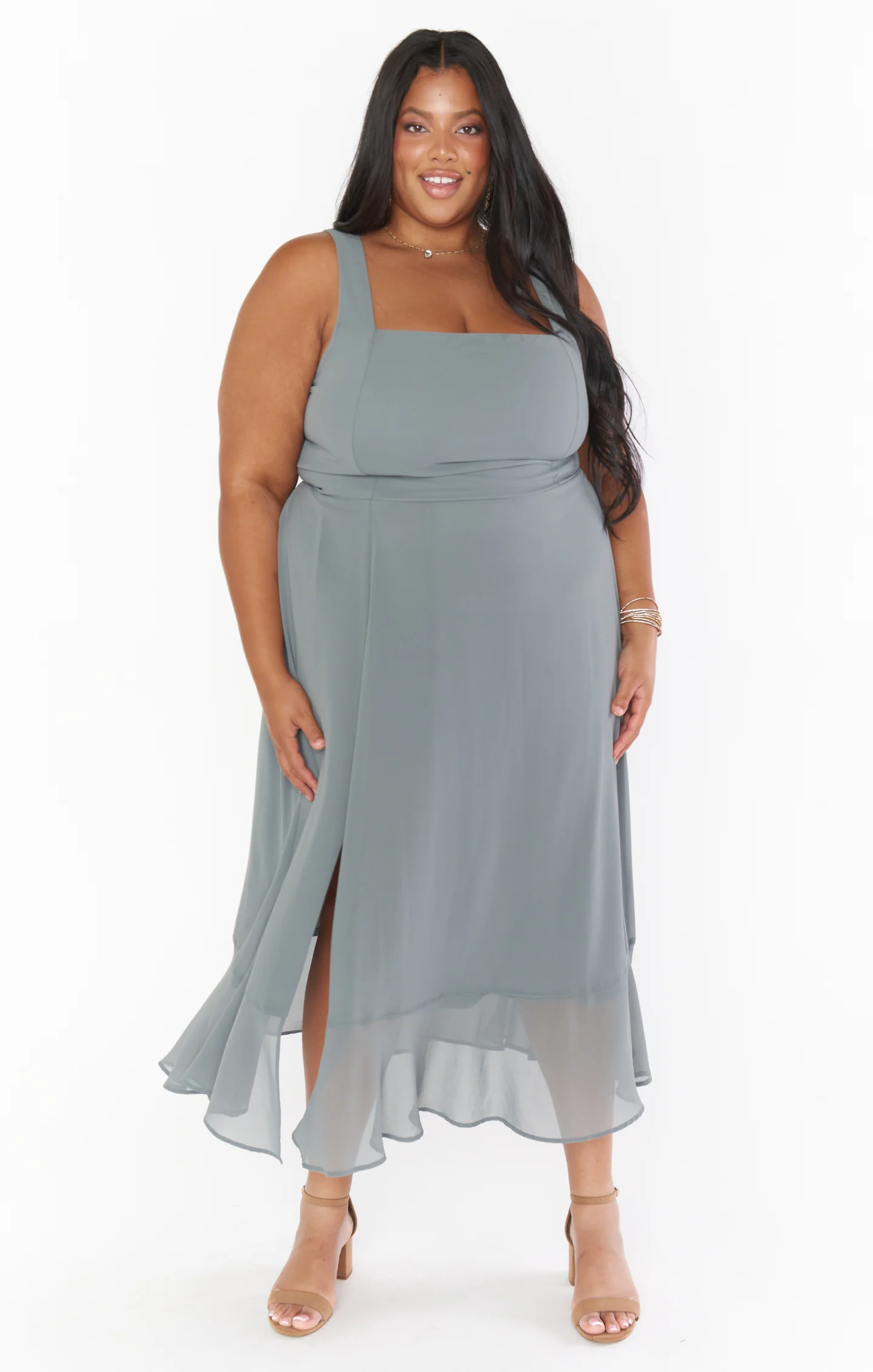 Claire Midi Dress ~ Deep Sage Chiffon - Image 6