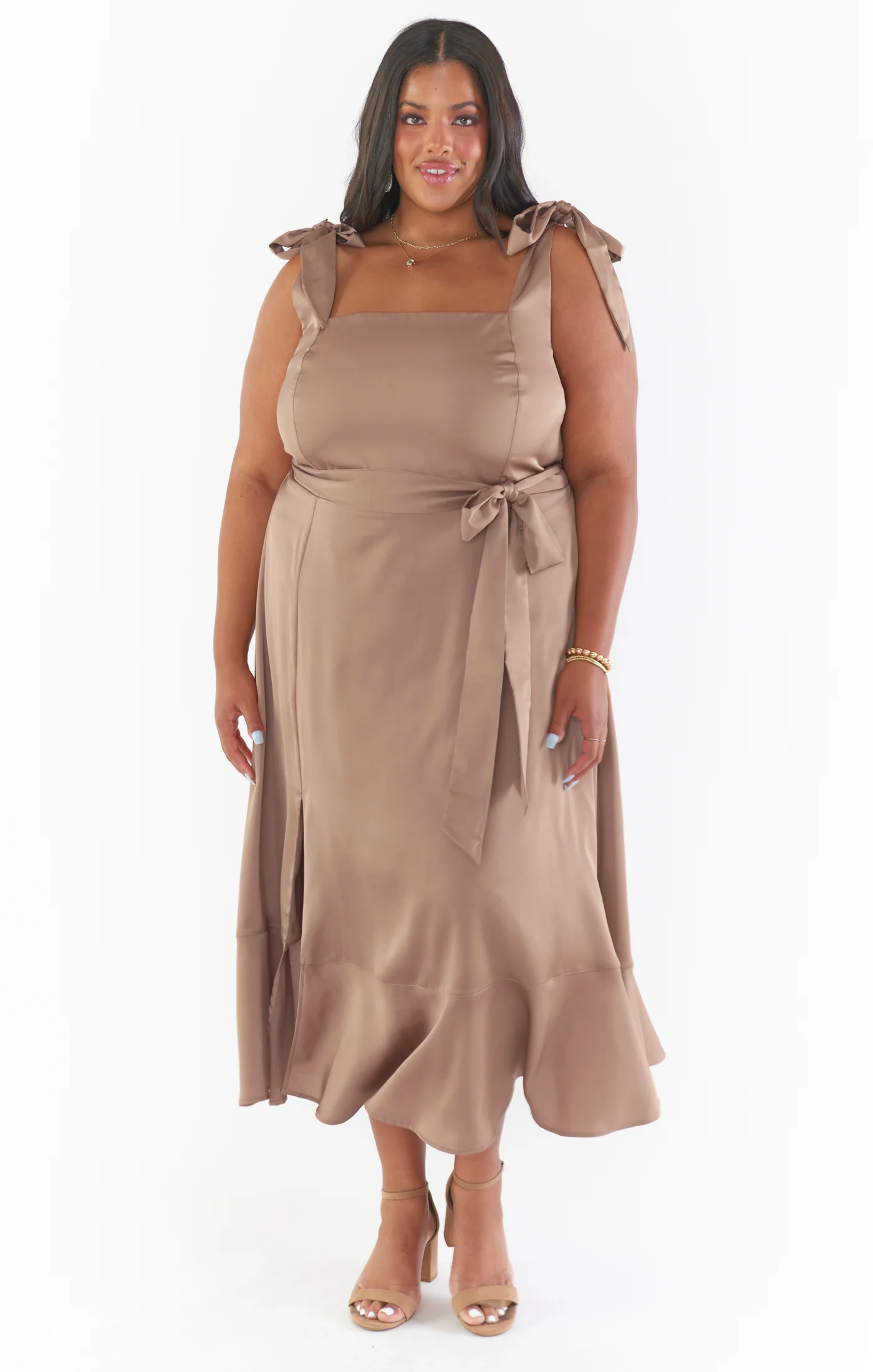 Claire Midi Dress ~ Dune Luxe Satin - Image 3
