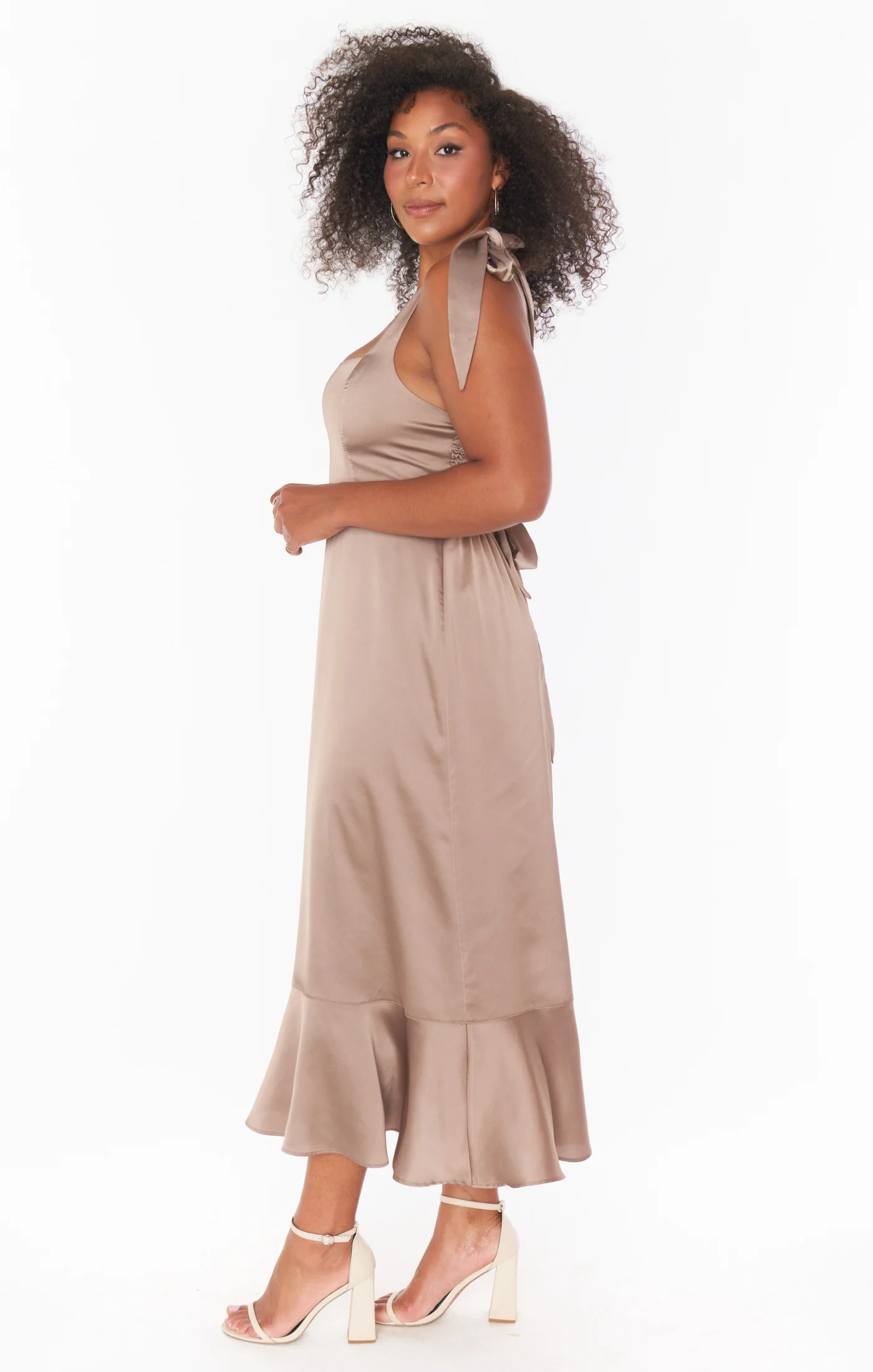 Claire Midi Dress ~ Dune Luxe Satin - Image 4