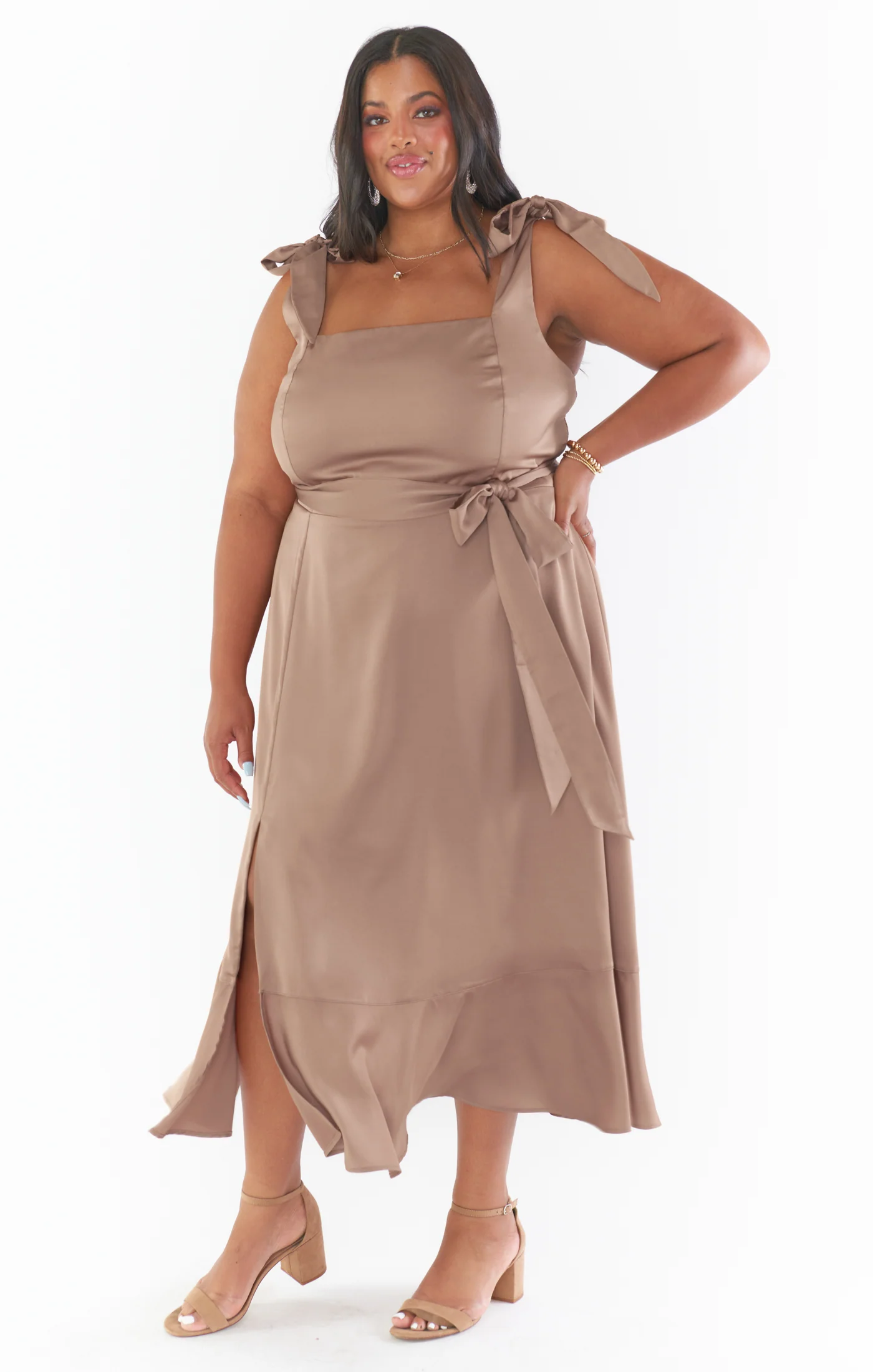 Claire Midi Dress ~ Dune Luxe Satin - Image 5