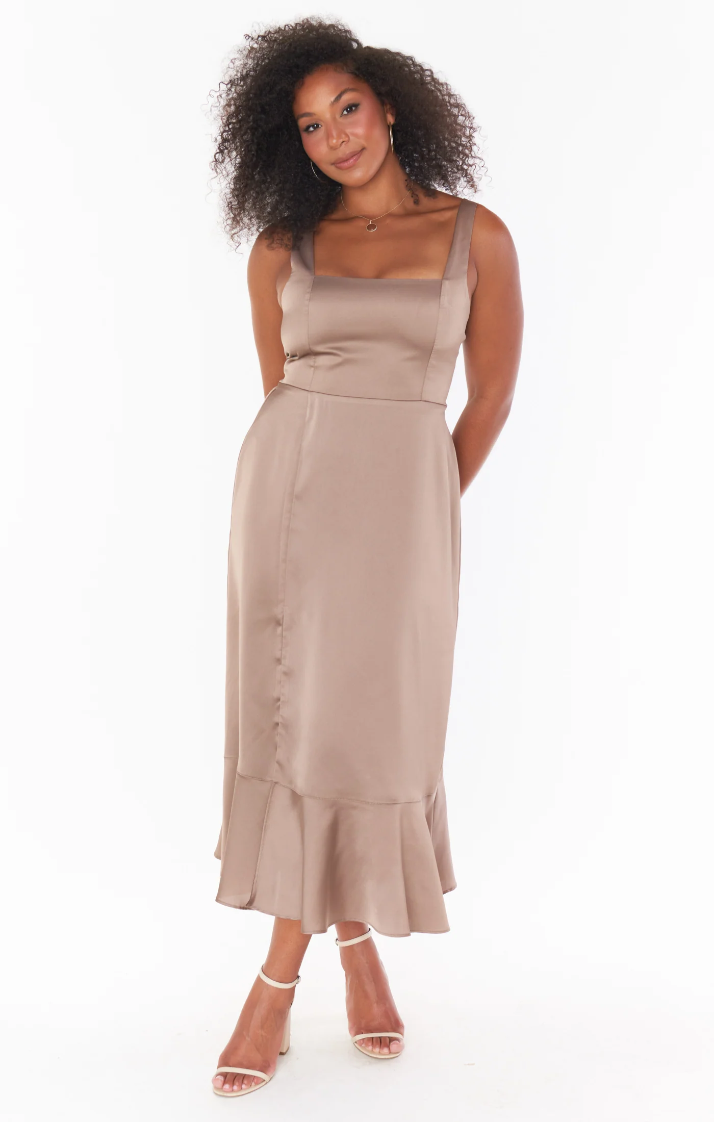 Claire Midi Dress ~ Dune Luxe Satin - Image 8