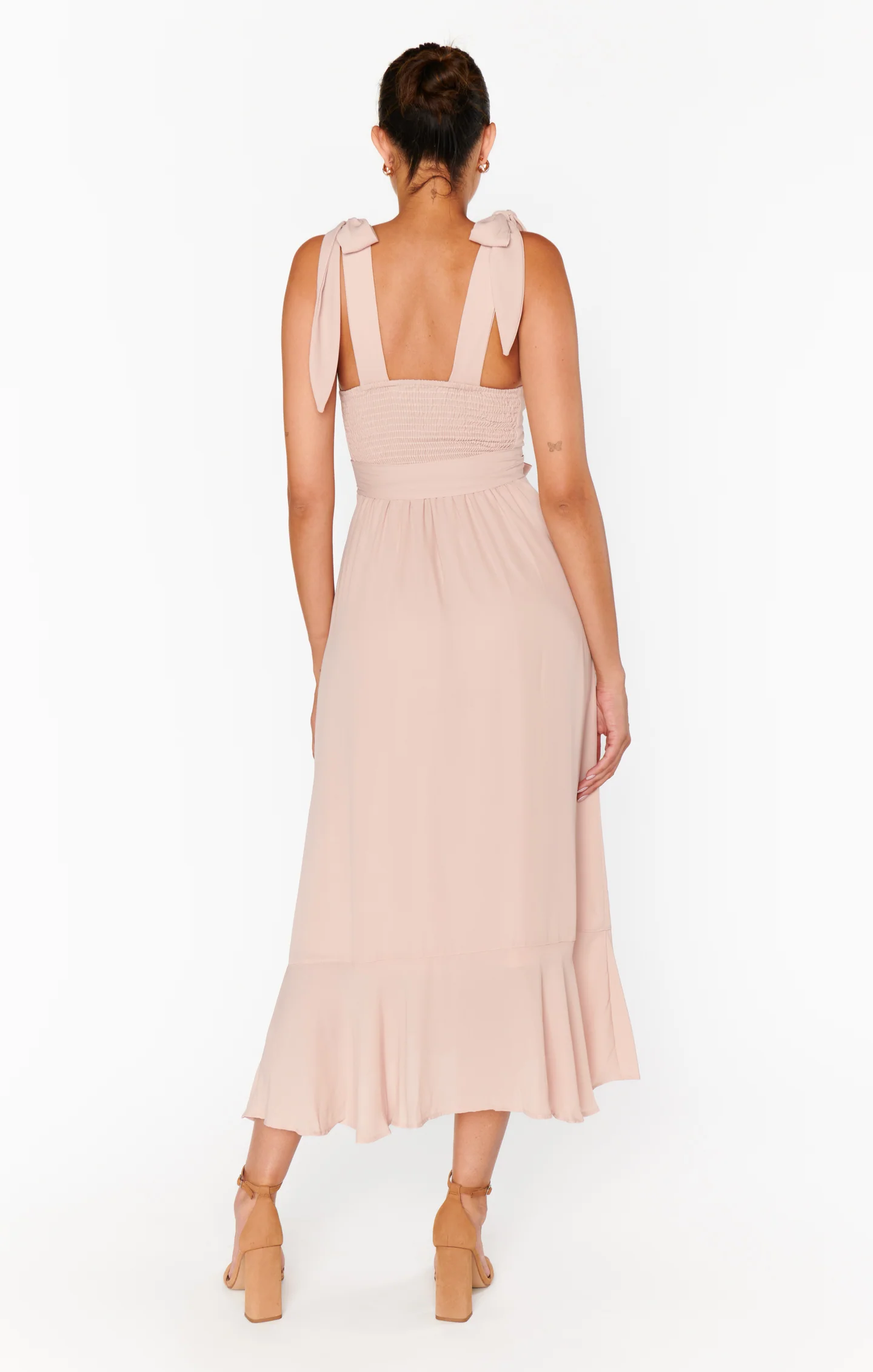 Claire Midi Dress ~ Dusty Blush Crisp - Image 4