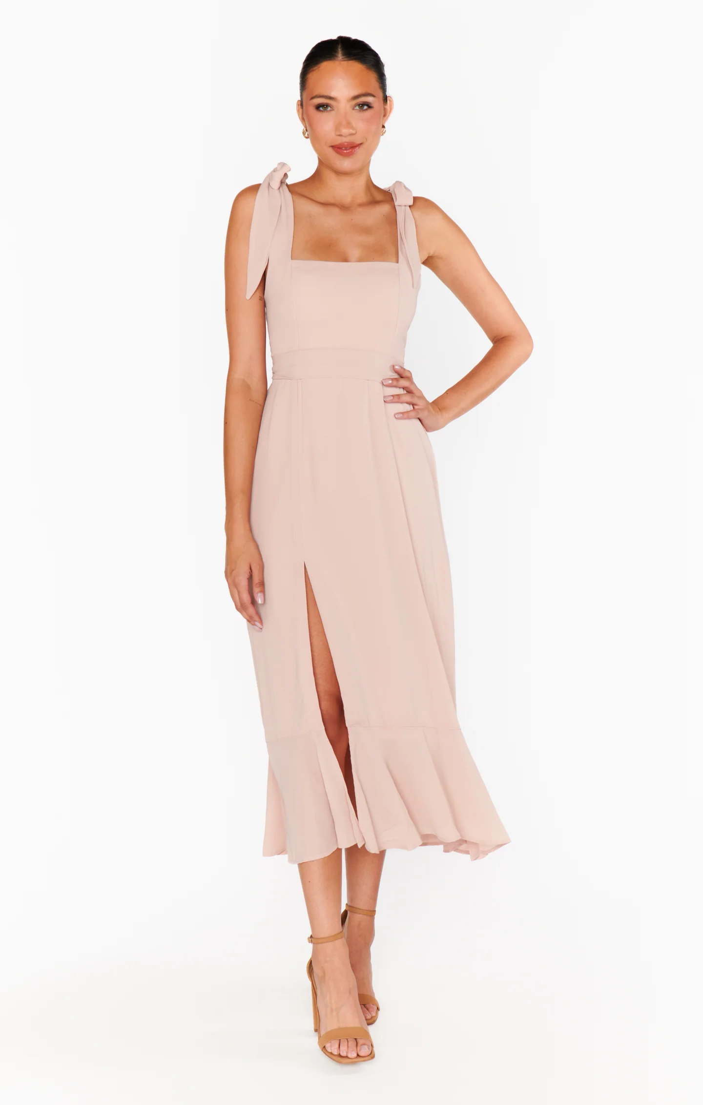 Claire Midi Dress ~ Dusty Blush Crisp - Image 7