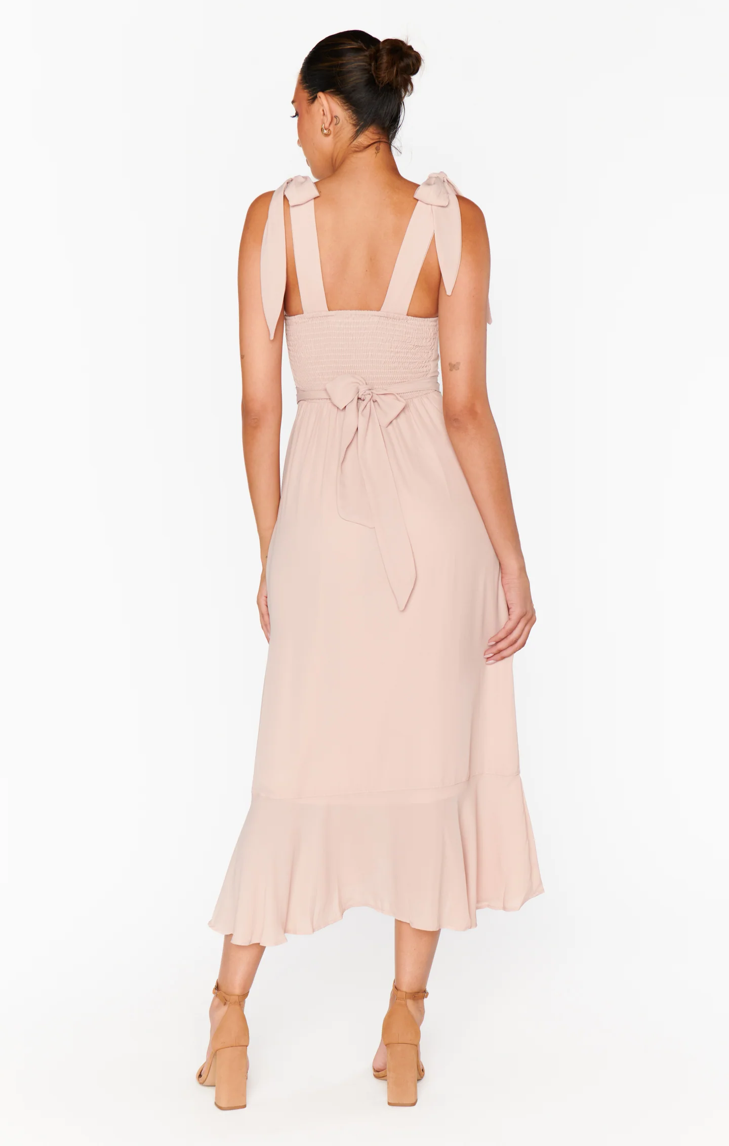 Claire Midi Dress ~ Dusty Blush Crisp - Image 8