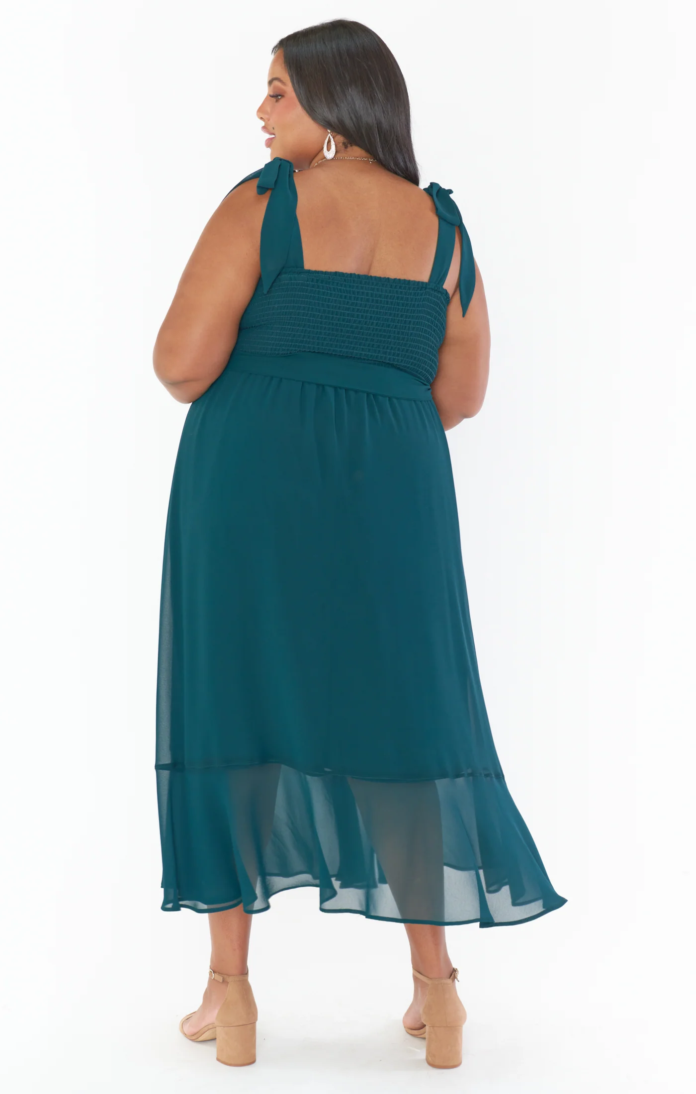 Claire Midi Dress ~ Emerald Chiffon - Image 7