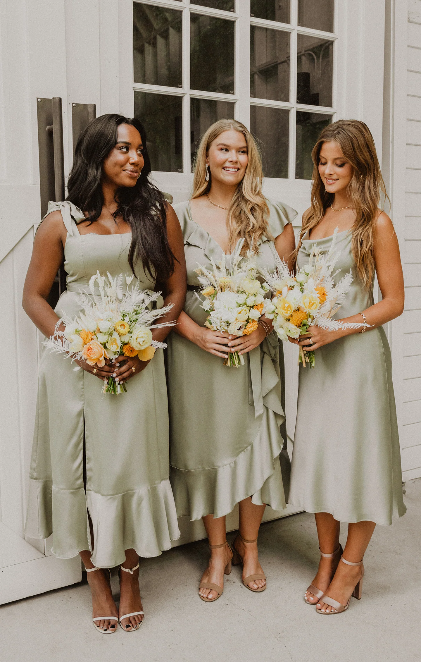 Claire Midi Dress ~ Moss Green Luxe Satin - Image 9