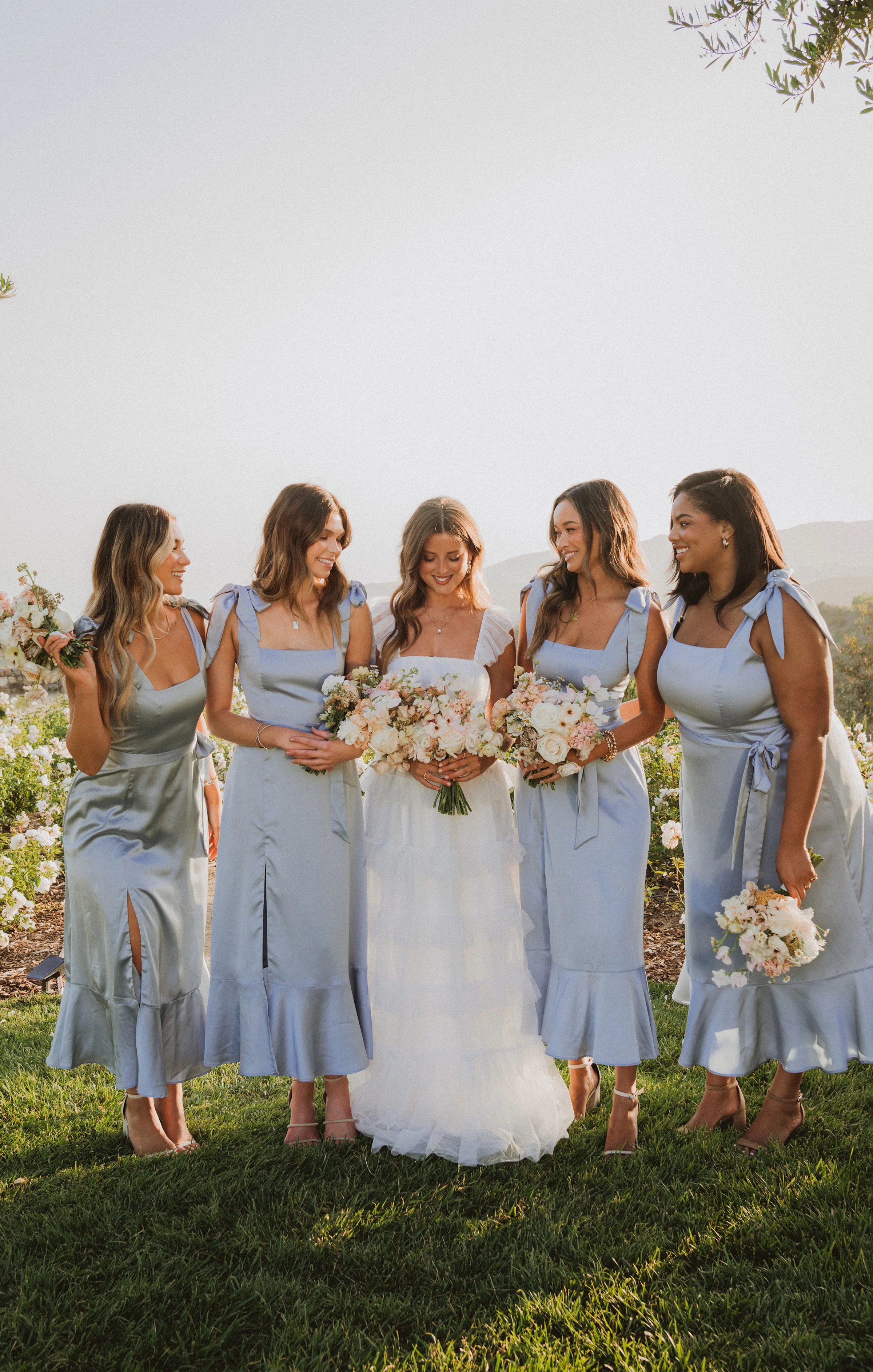Claire Midi Dress ~ Steel Blue Luxe Satin - Image 4