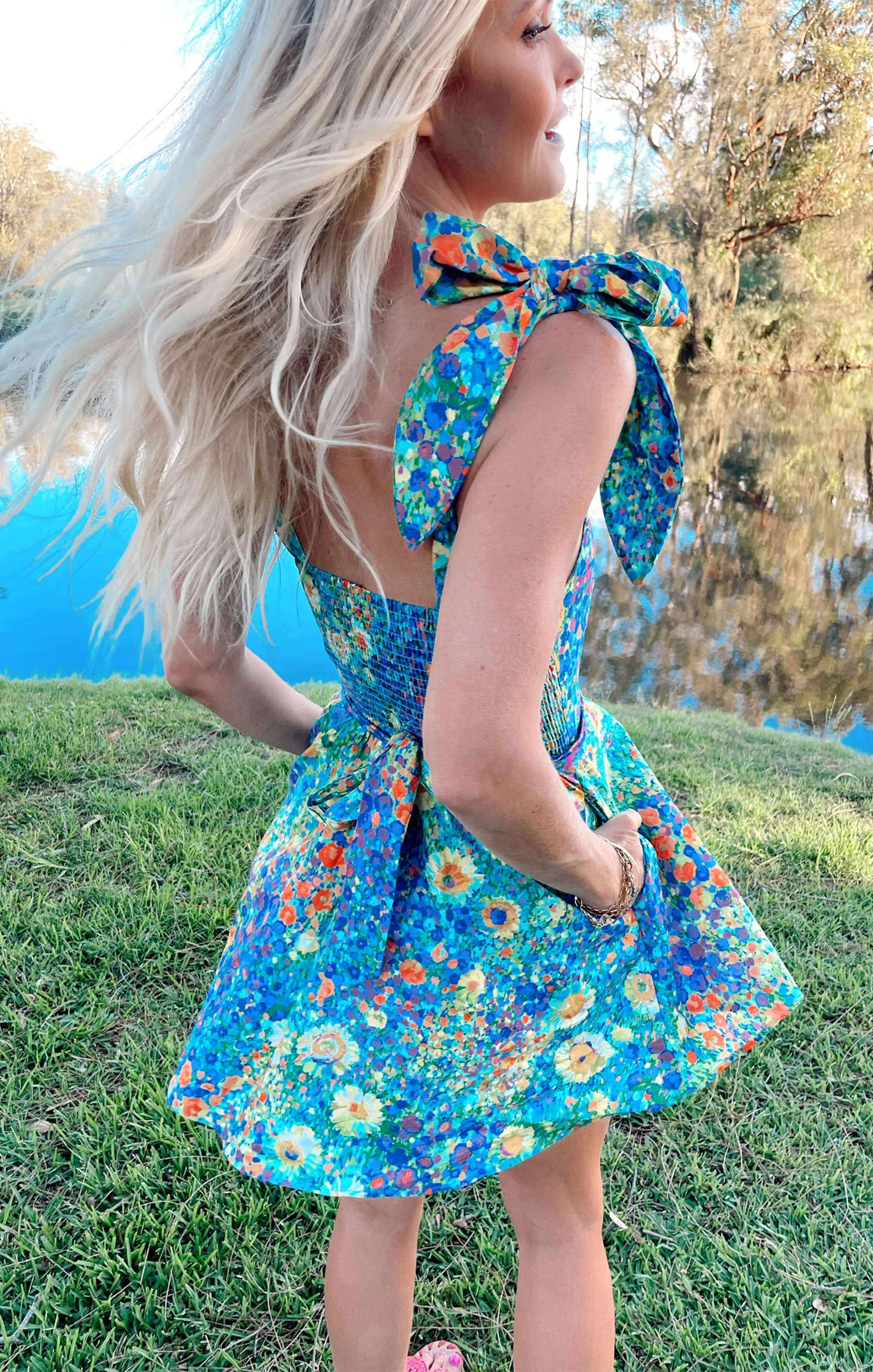 Claire Mini Dress ~ Painterly Petals - Image 4