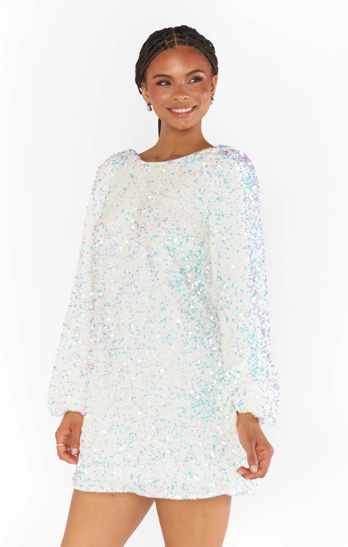 Clarabelle Dress ~ White Sparkle Sequins - Image 4