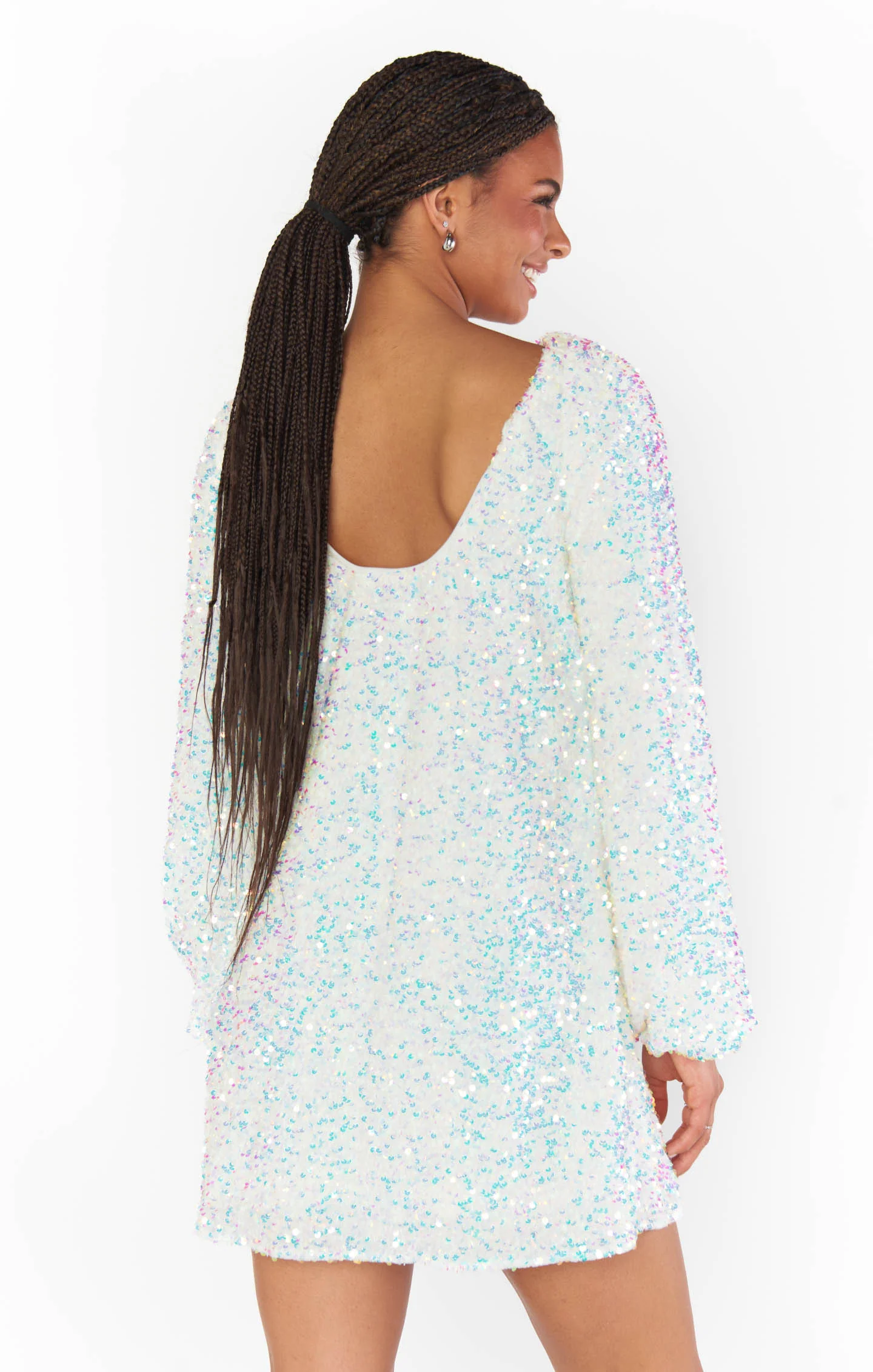 Clarabelle Dress ~ White Sparkle Sequins - Image 5