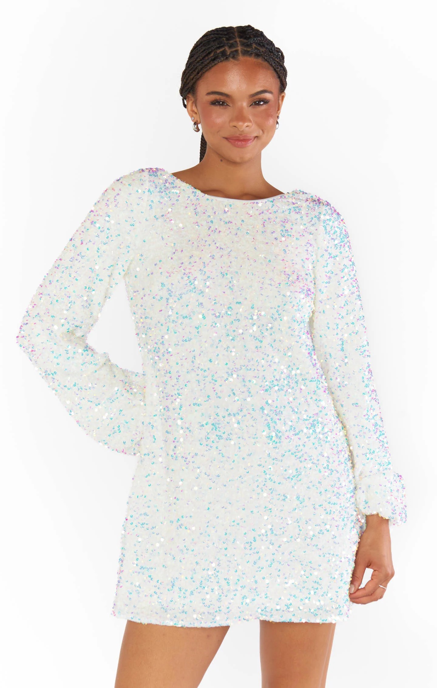 Clarabelle Dress ~ White Sparkle Sequins - Image 6