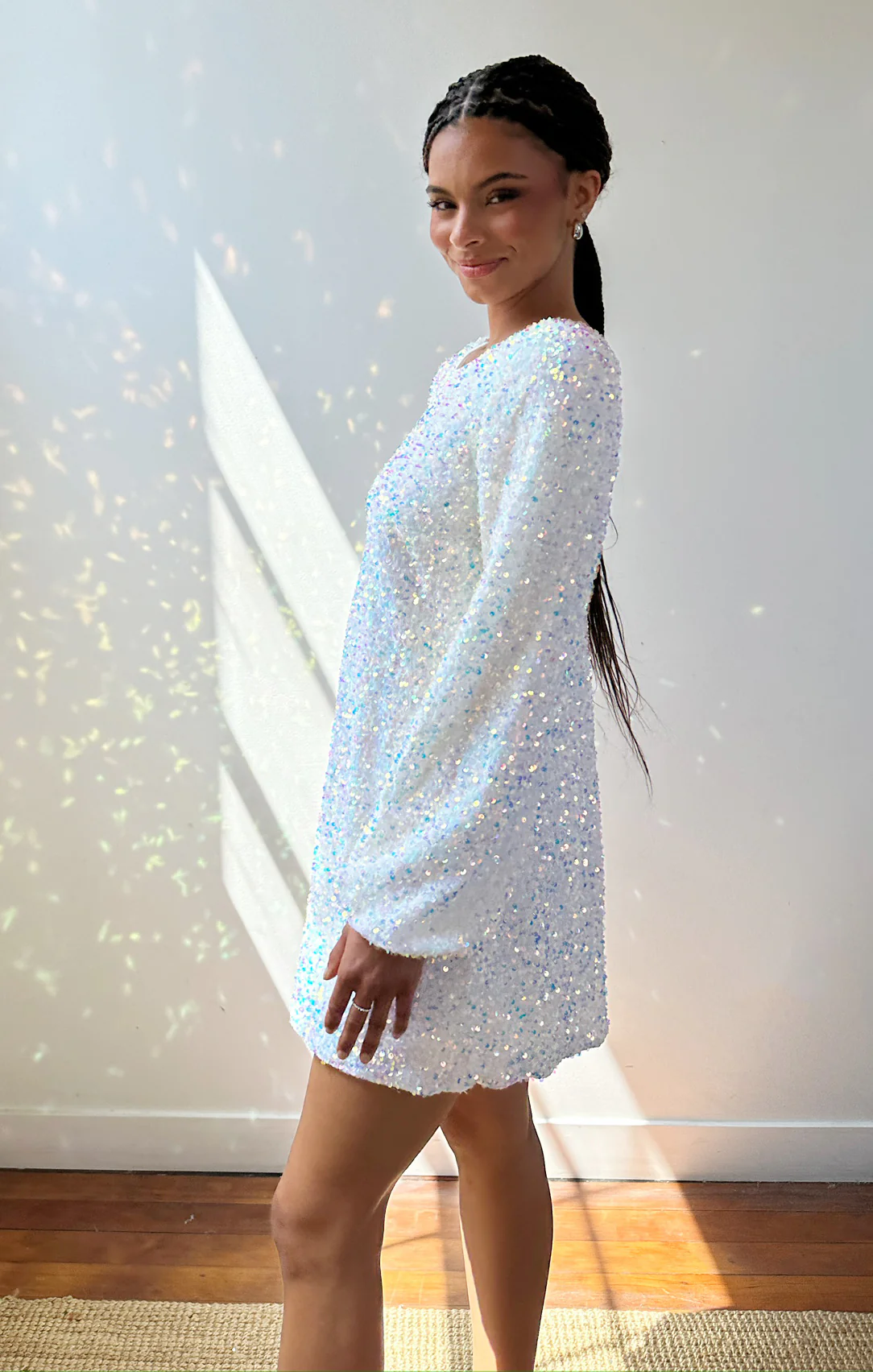 Clarabelle Dress ~ White Sparkle Sequins - Image 8