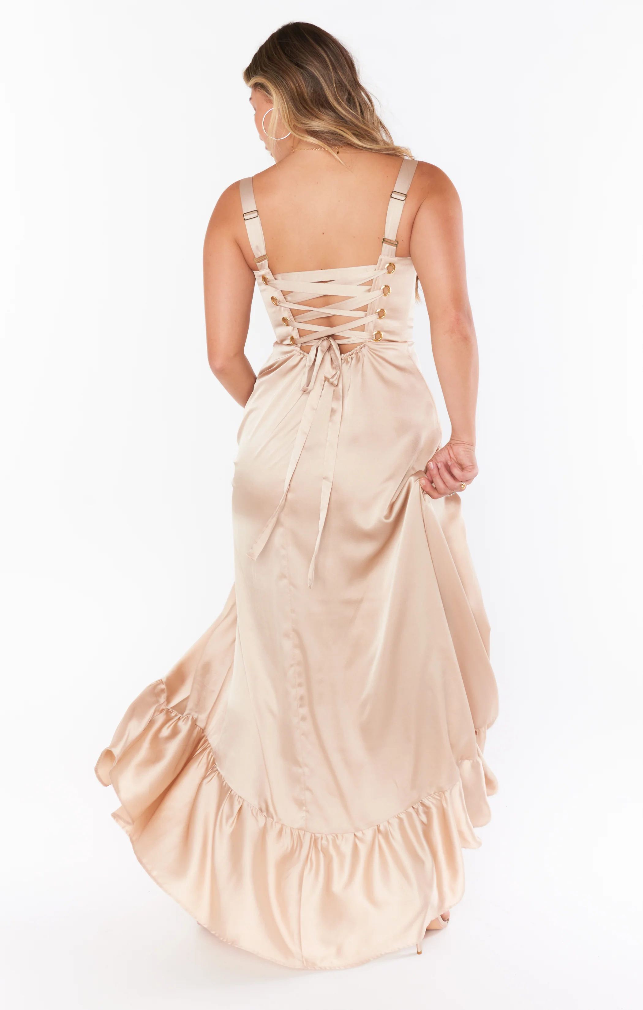 Clarissa Corset Dress ~ Champagne Luxe Satin - Image 4