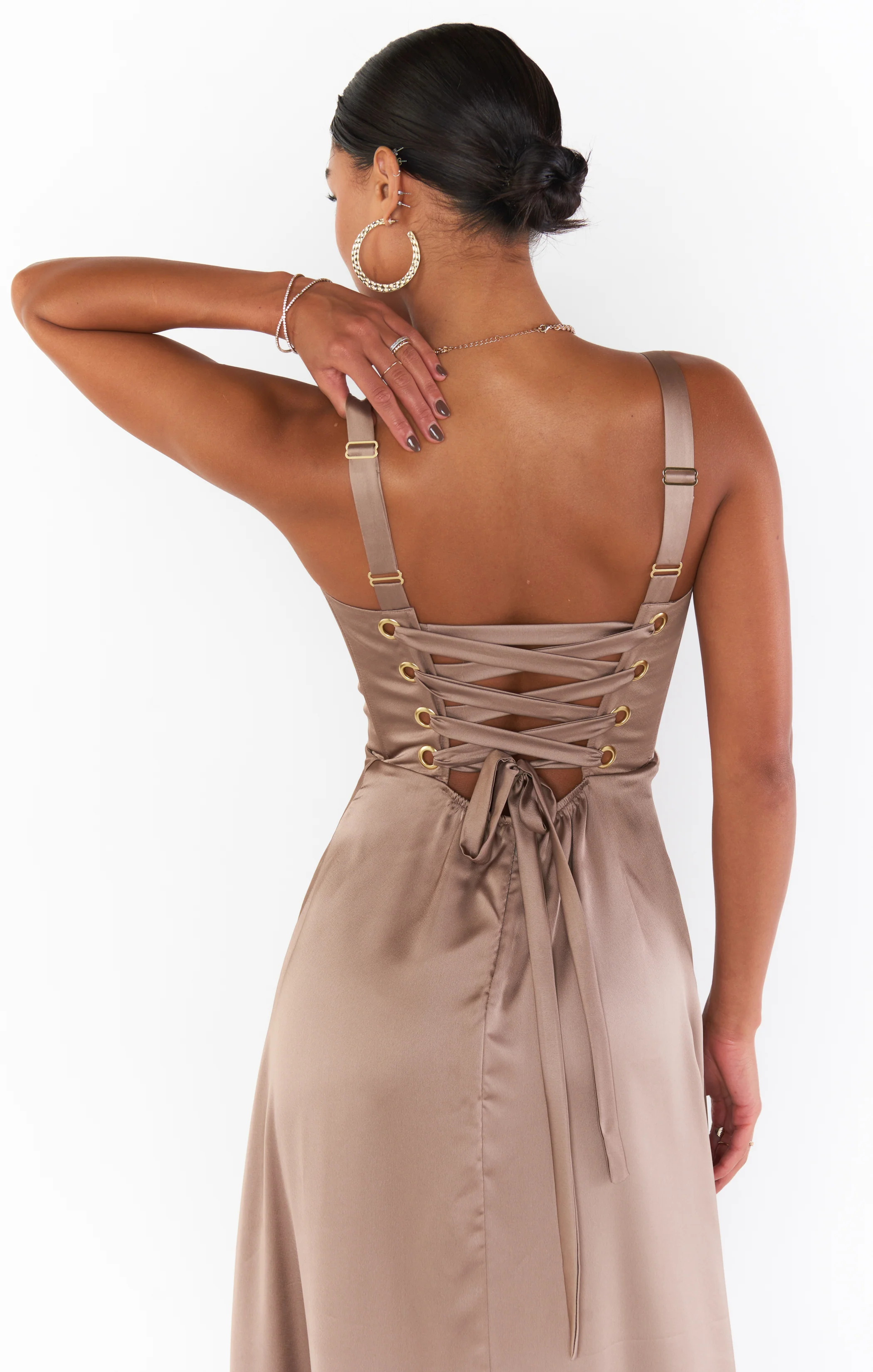 Clarissa Corset Dress ~ Dune Luxe Satin - Image 8