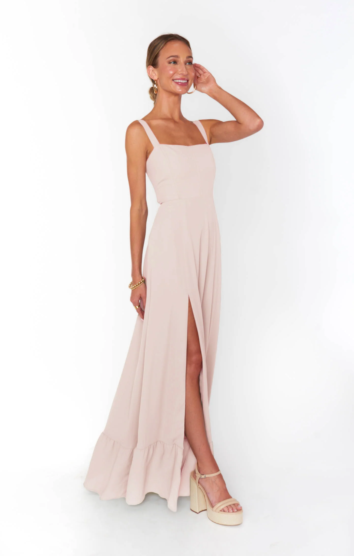 Clarissa Corset Dress ~ Dusty Blush Crisp - Image 3
