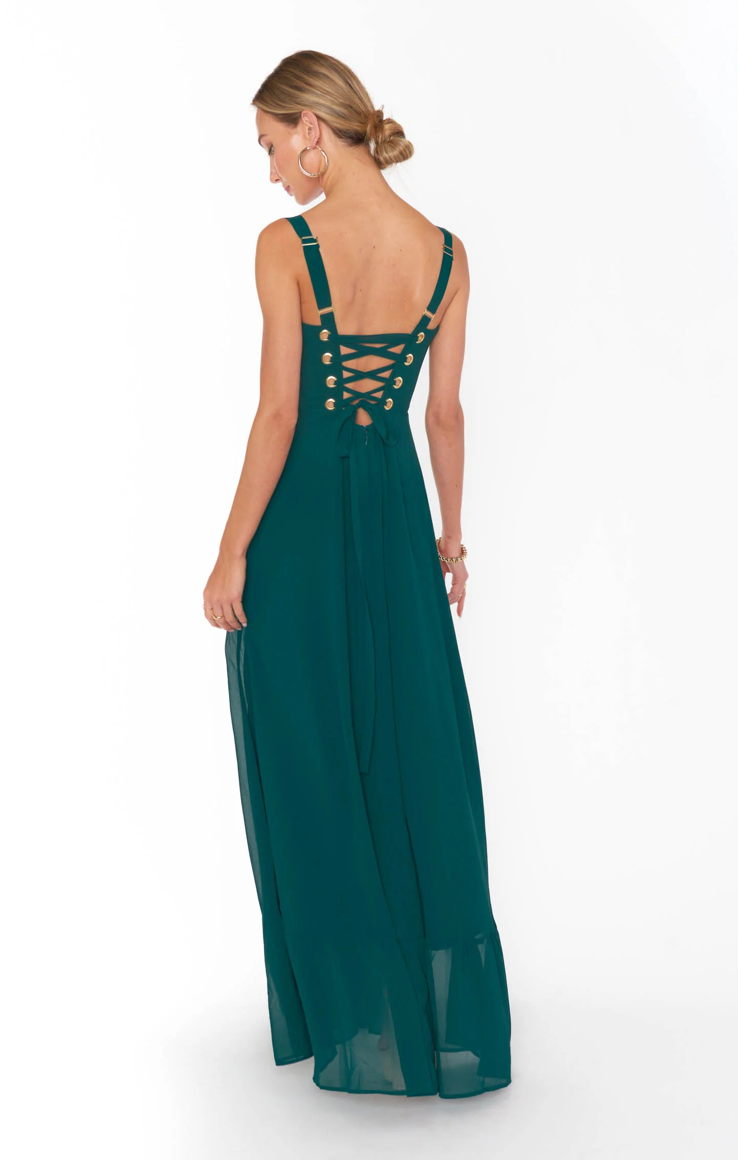 Clarissa Corset Dress ~ Emerald Chiffon - Image 2
