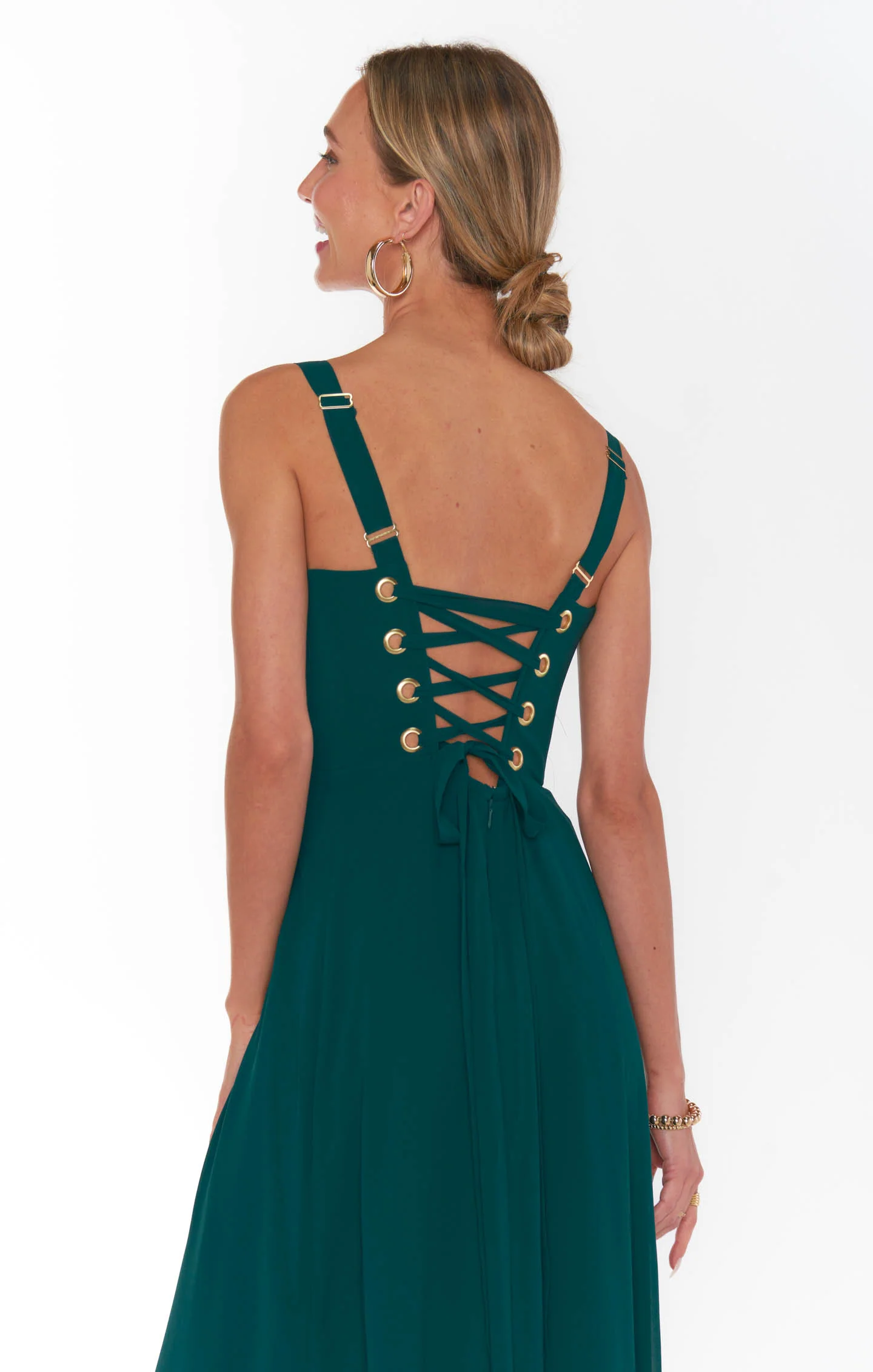 Clarissa Corset Dress ~ Emerald Chiffon - Image 5