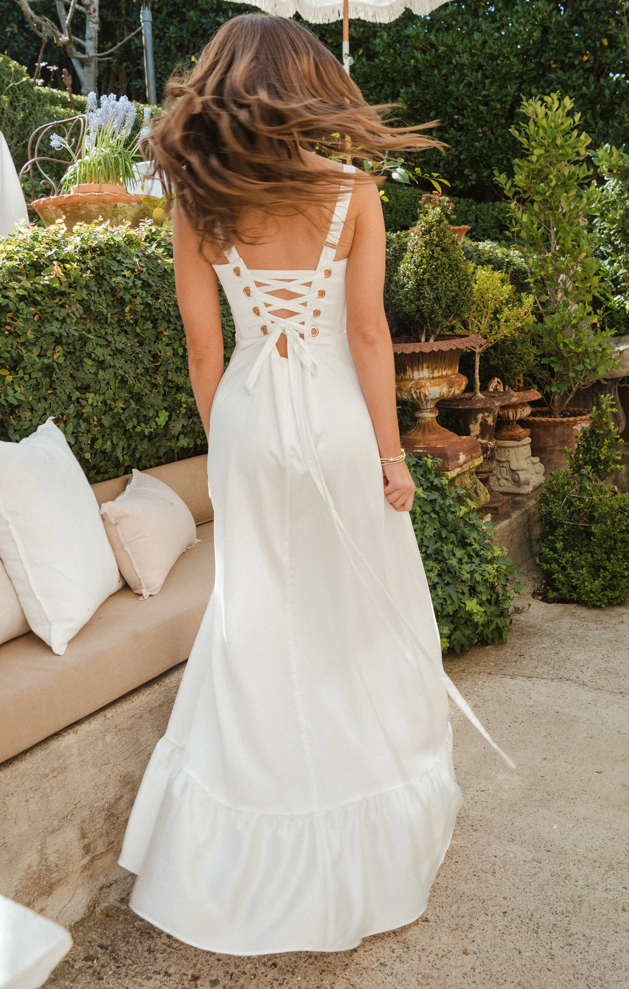 Clarissa Corset Dress ~ Ivory Luxe Satin - Image 3