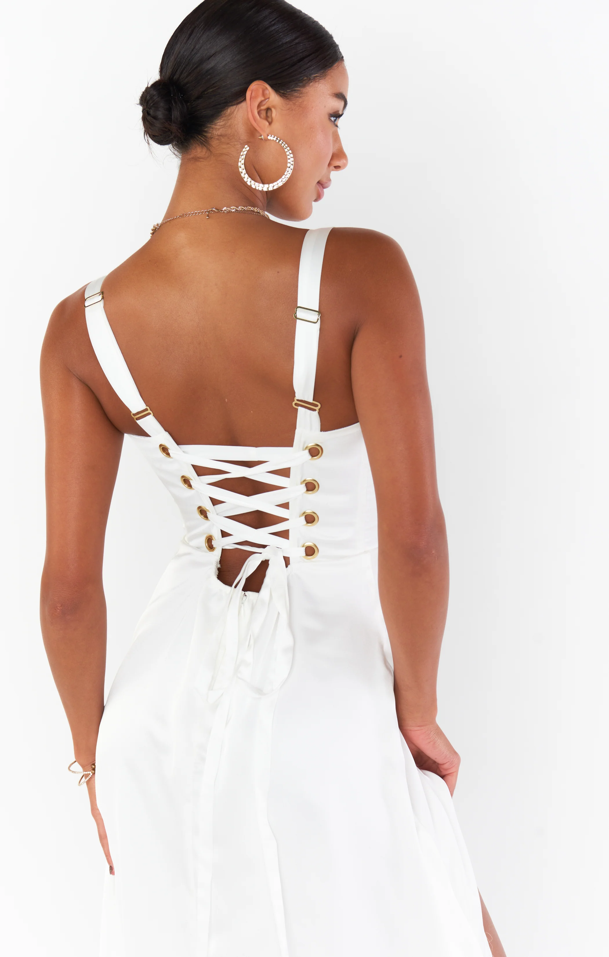 Clarissa Corset Dress ~ Ivory Luxe Satin - Image 5