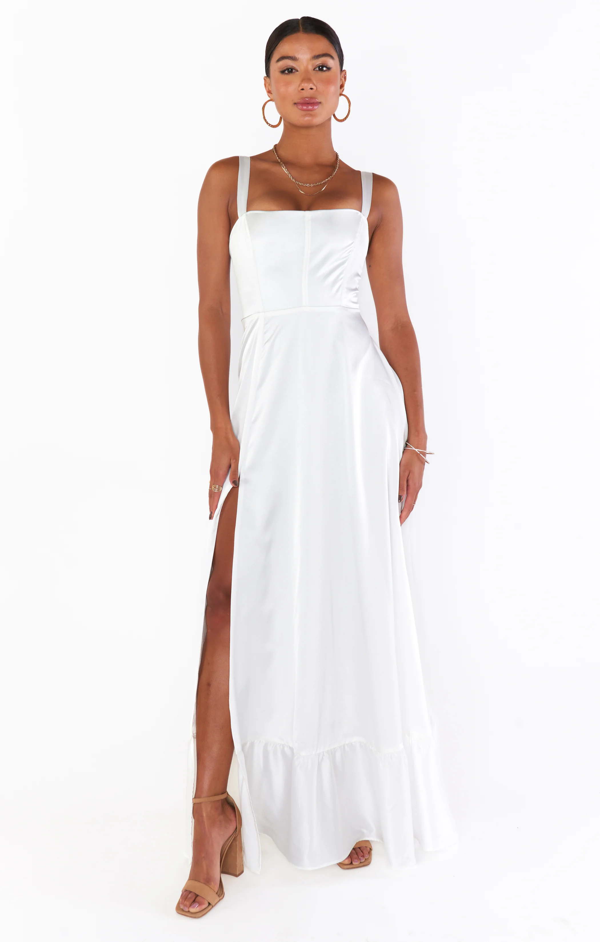 Clarissa Corset Dress ~ Ivory Luxe Satin - Image 6