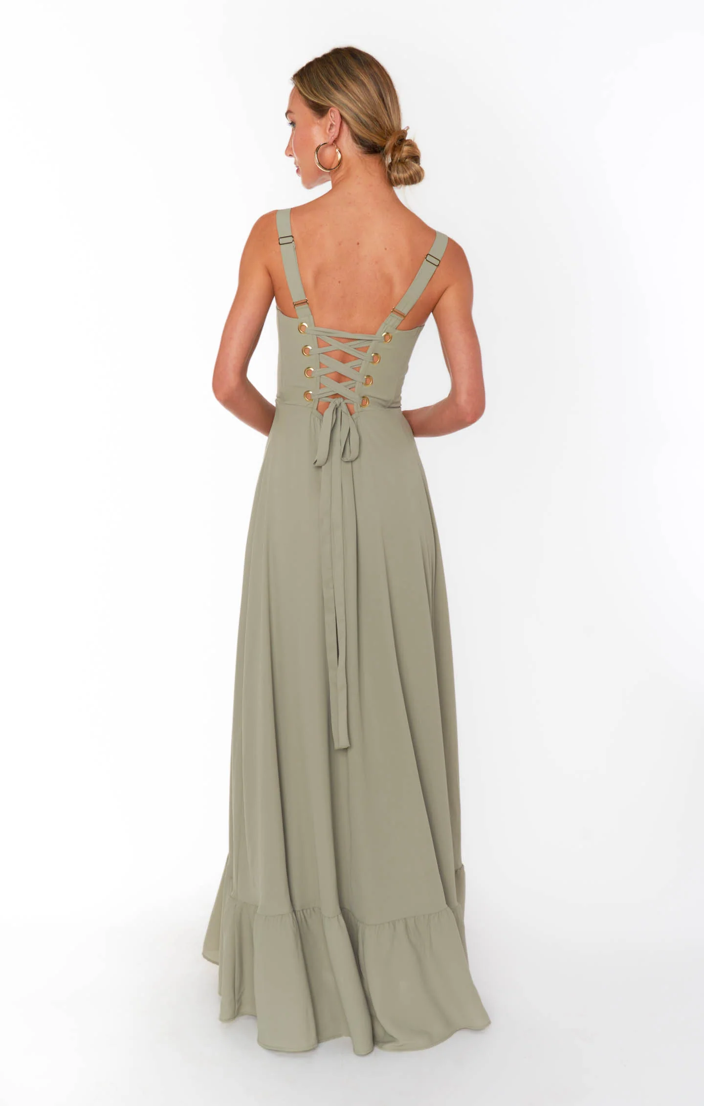 Clarissa Corset Dress ~ Moss Green Crisp - Image 5
