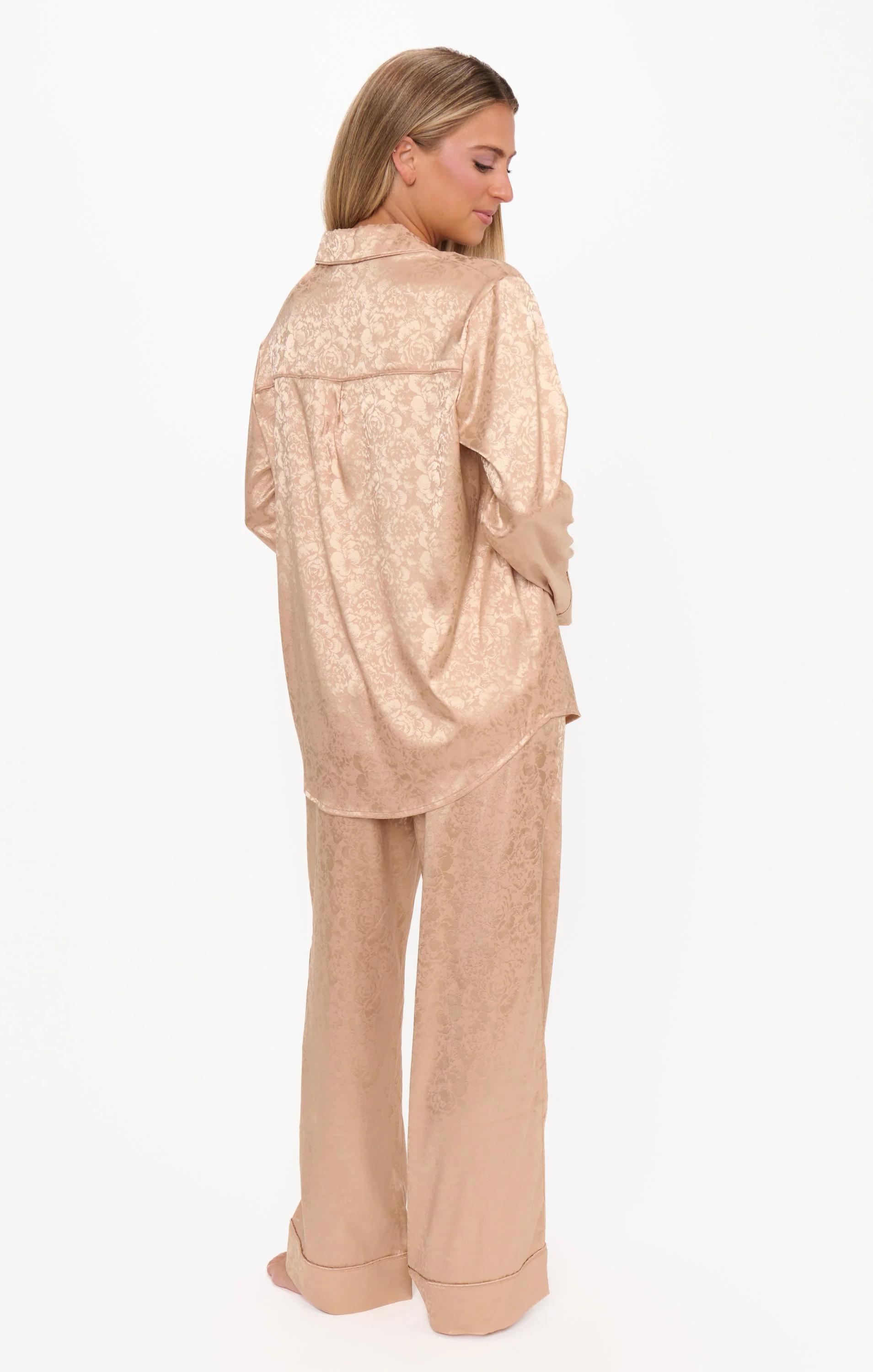 Classic PJ Set ~ Champagne Floral Silky - Image 2