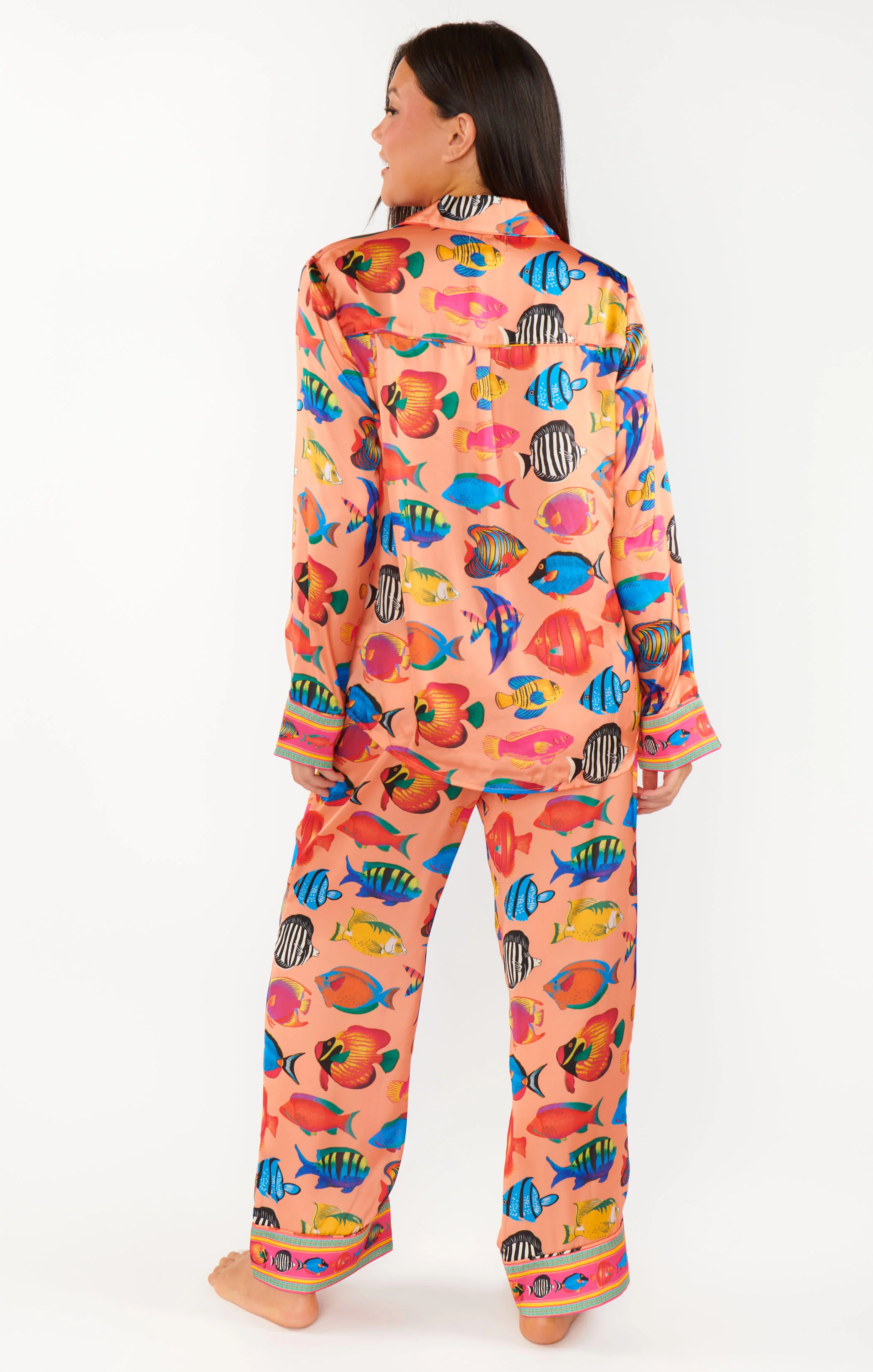 Classic PJ Set ~ Coral Rainbow Reef Silky - Image 4