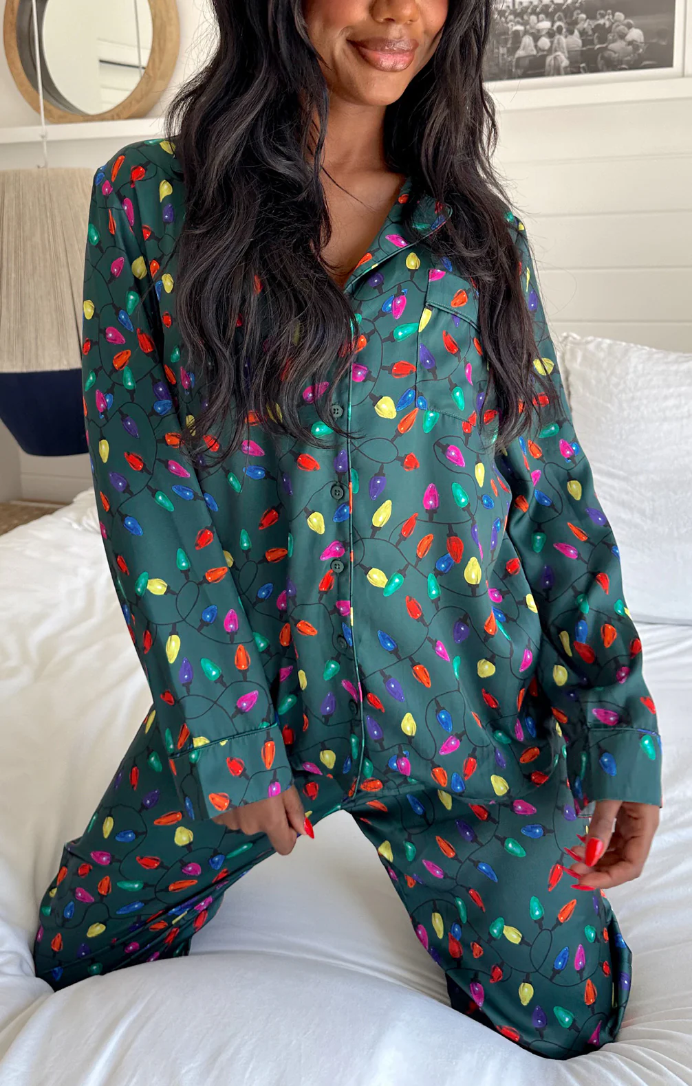 Classic PJ Set ~ Festive Lights Silky - Image 4