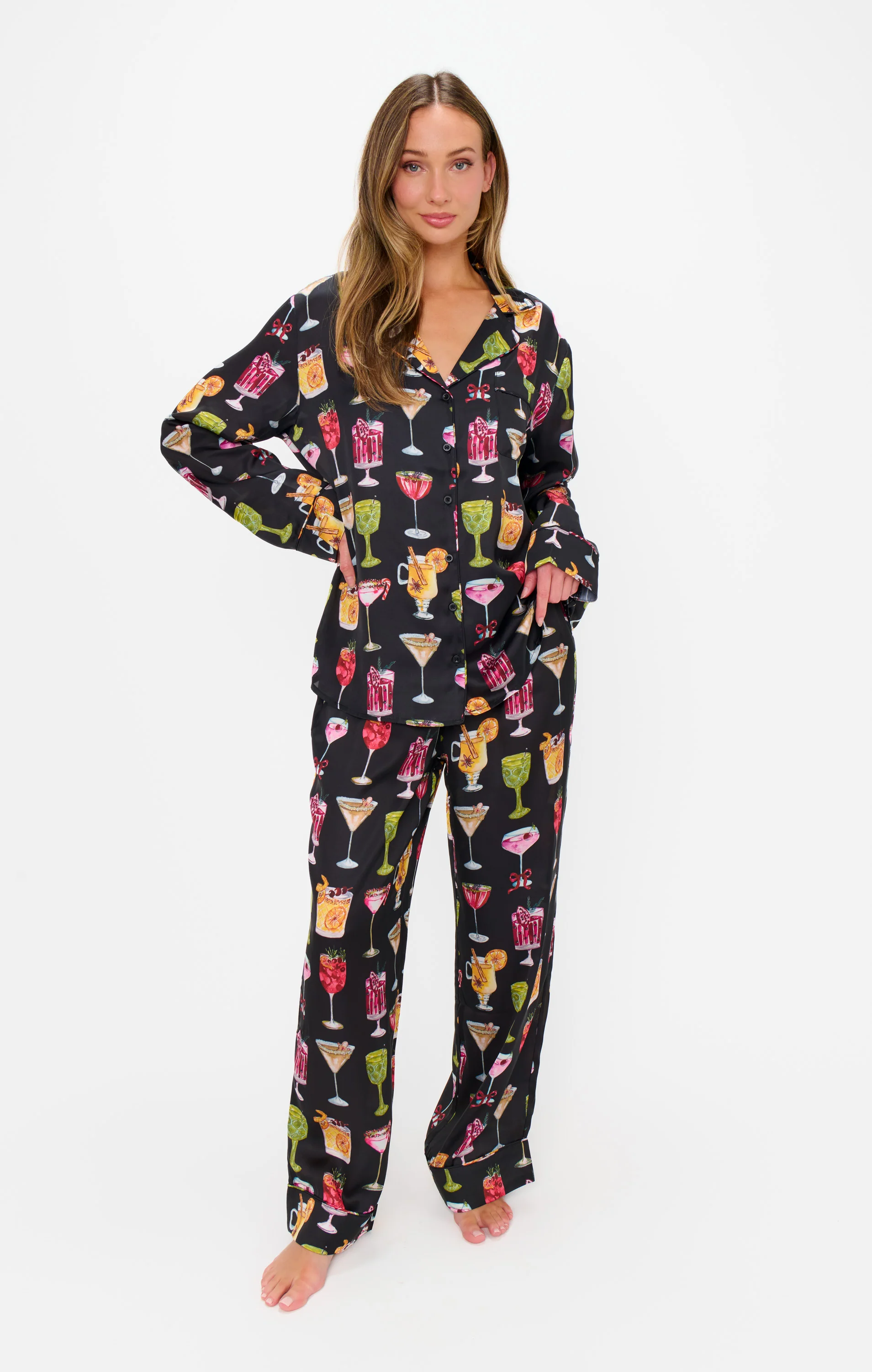 Classic PJ Set ~ Holiday Cocktails Silky - Image 3