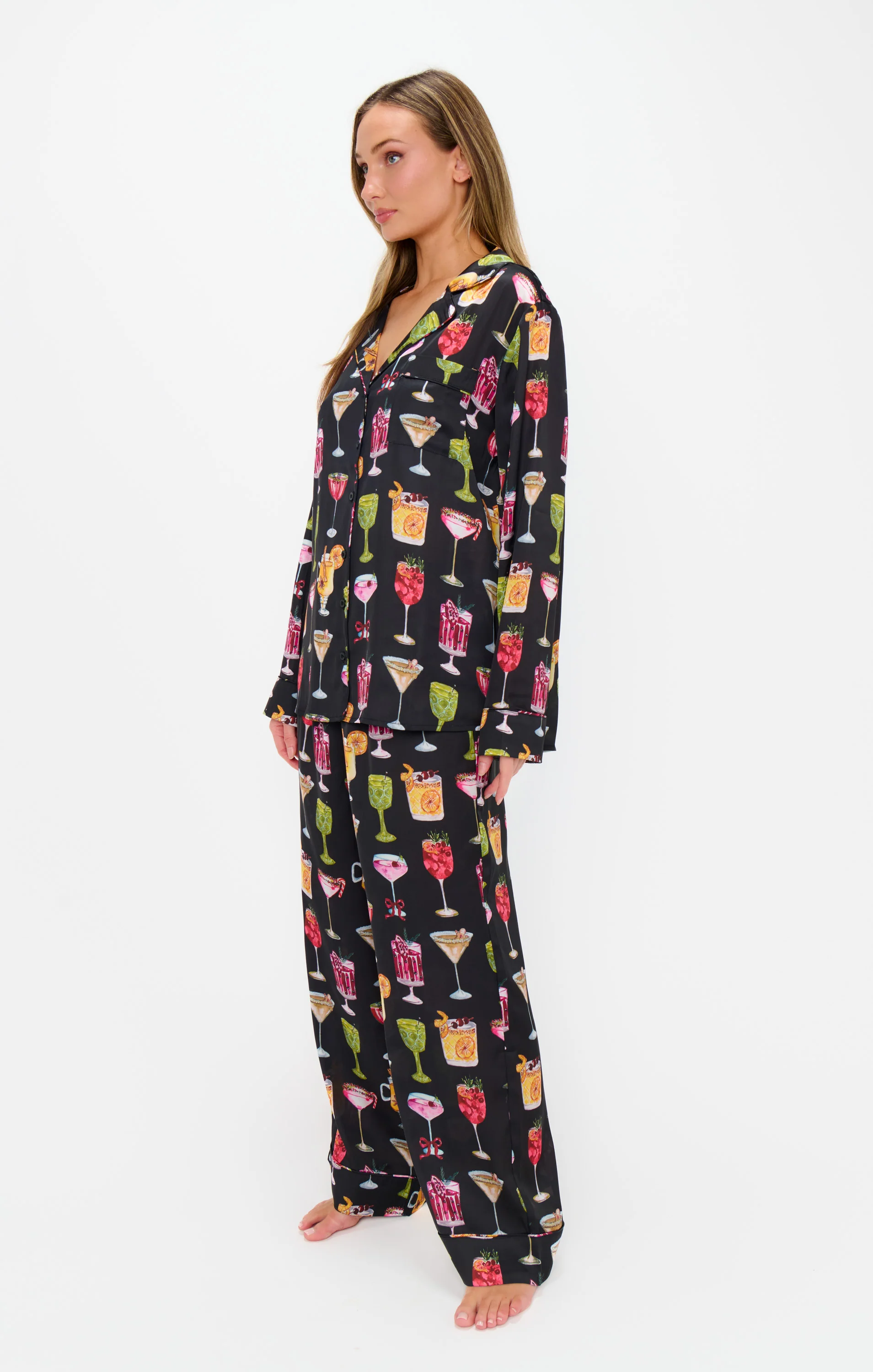 Classic PJ Set ~ Holiday Cocktails Silky - Image 5